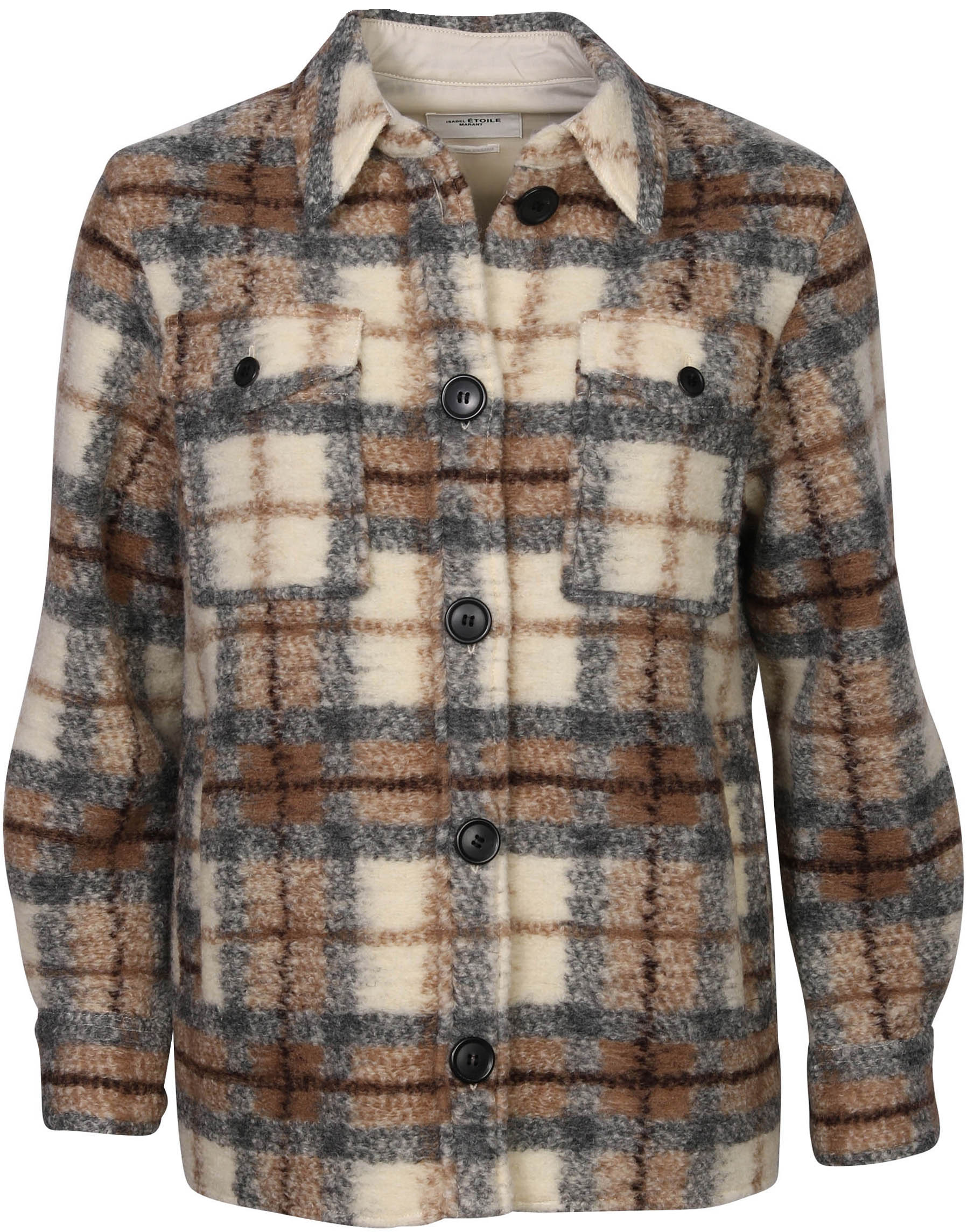 Isabel Marant Étoile Gastoni Check Overshirt Beige/Grey