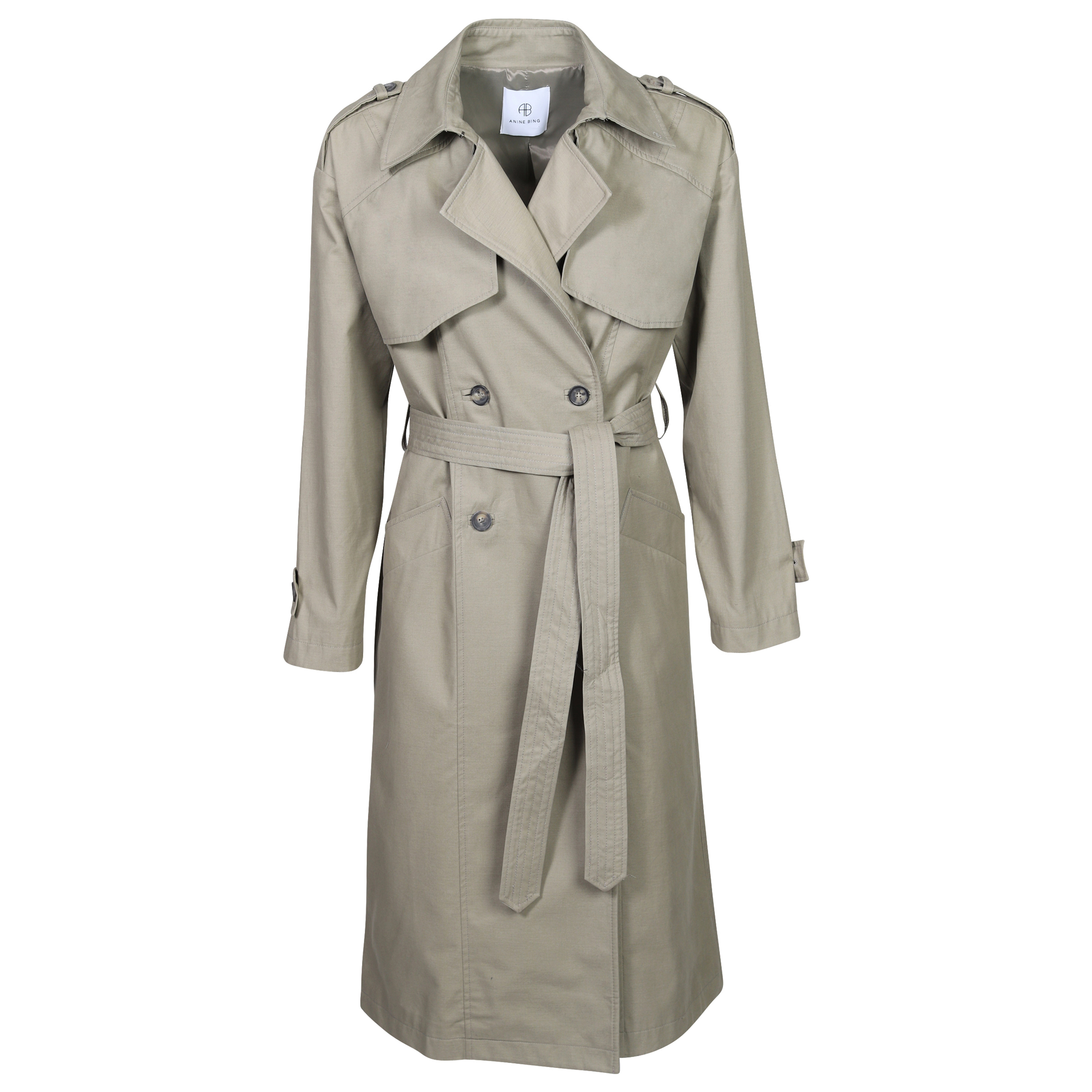 Anine Bing Trenchcoat Finley in Green Khaki