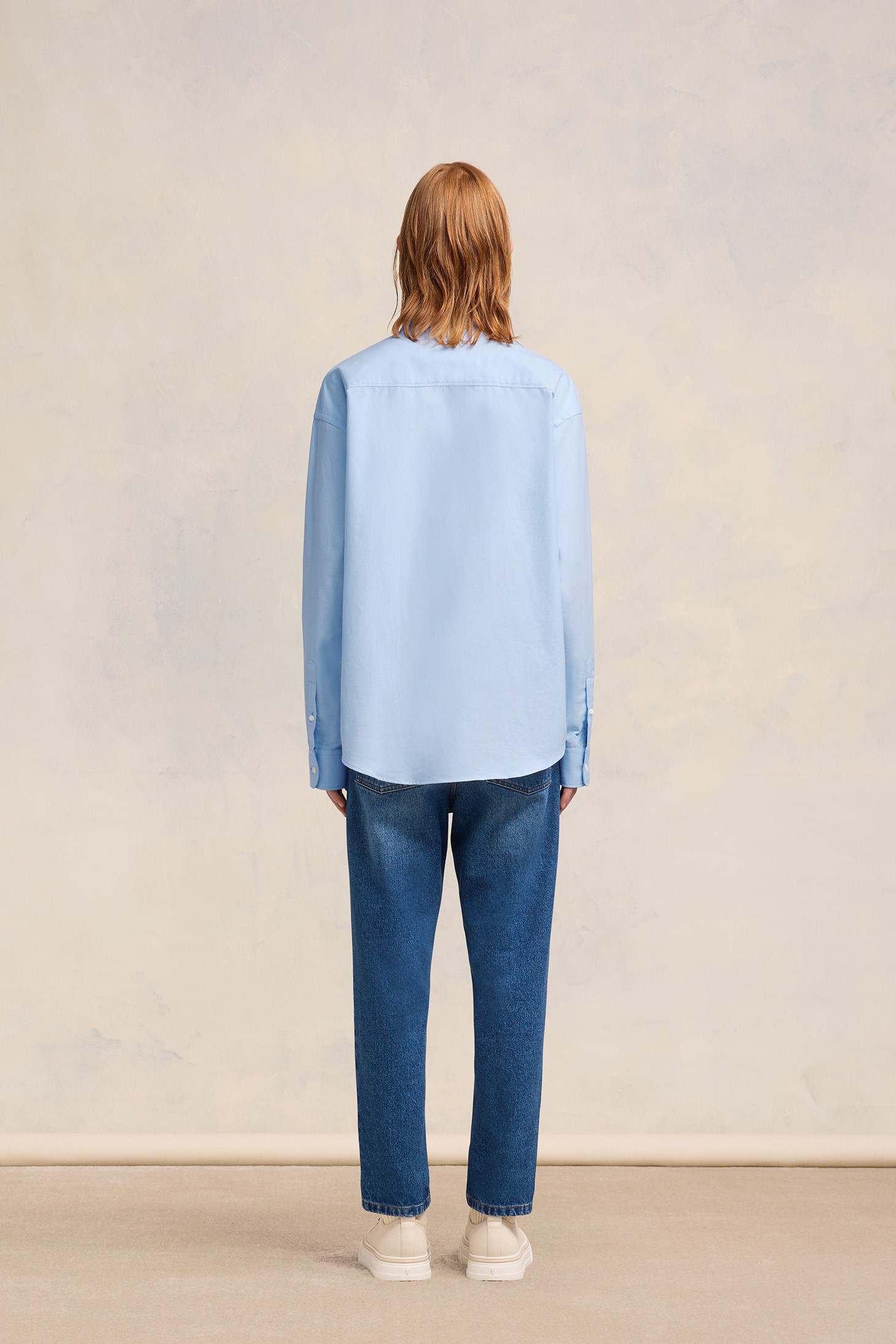 AMI PARIS de Coeur Boxy Fit Shirt in Sky Blue XS