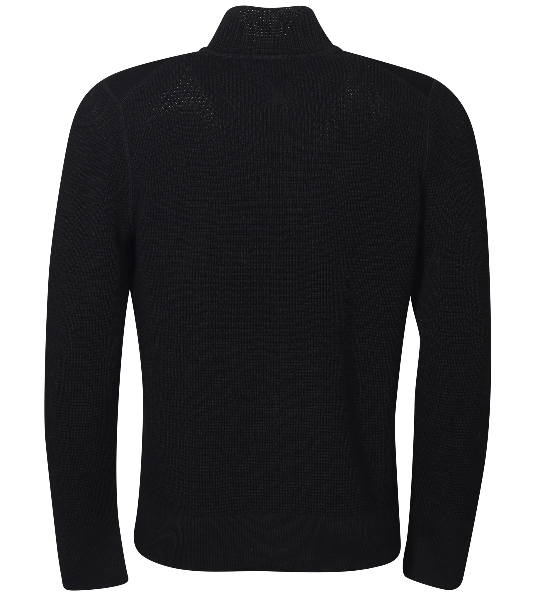 HANNES ROETHER Knit Zip Pullover in Black