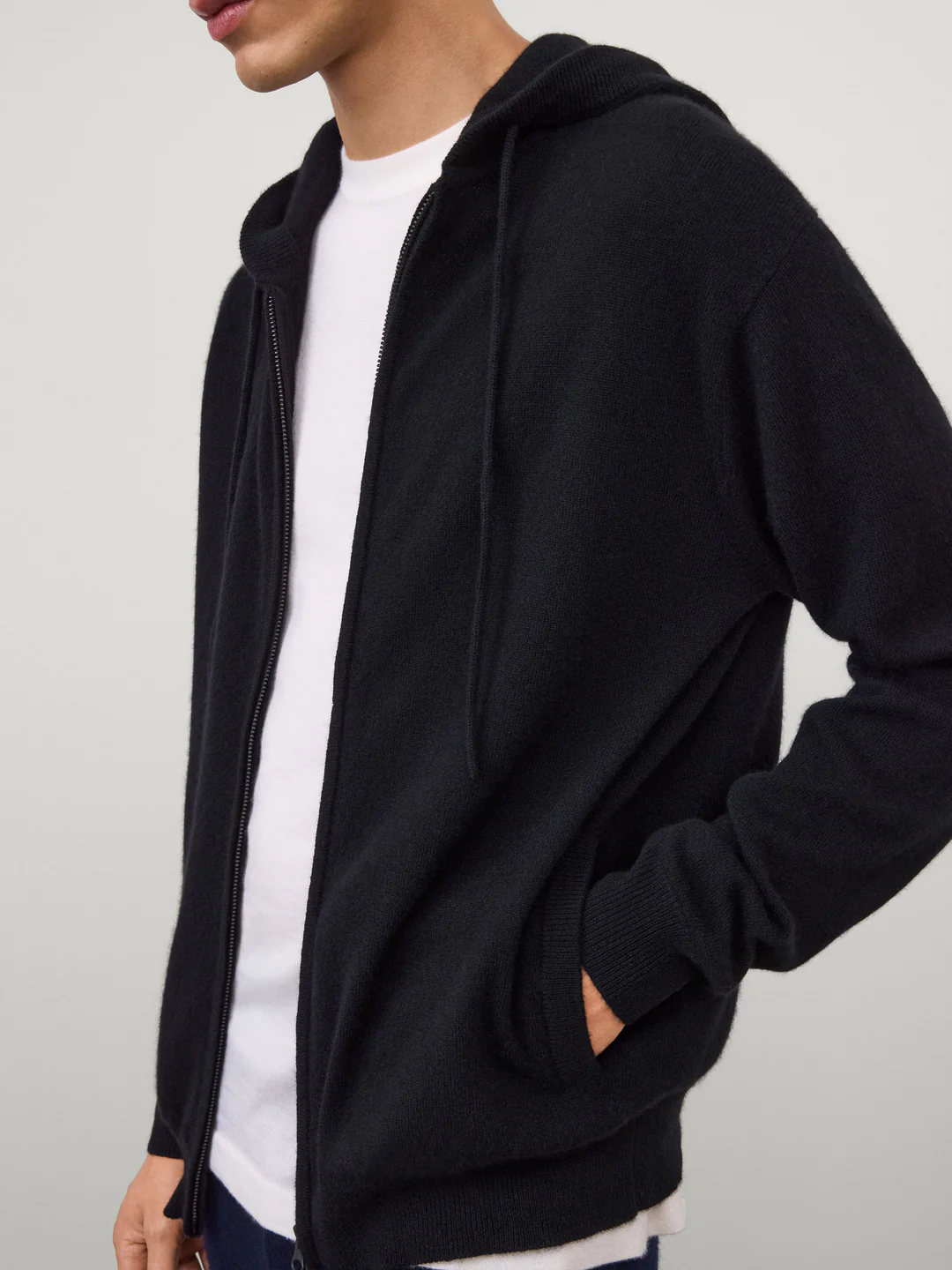 LISA YANG Emerson Cashmere Zip Hoodie in Black