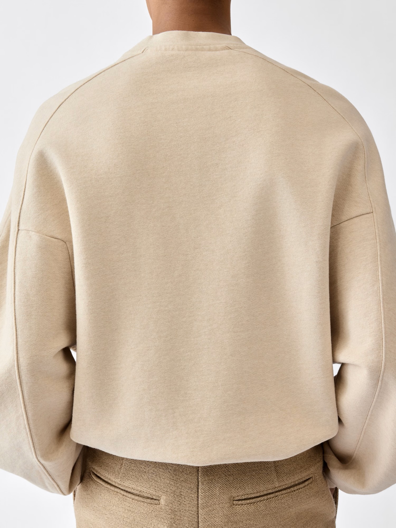 JACQUEMUS Ruban Oversize Sweatshirt in Light Beige