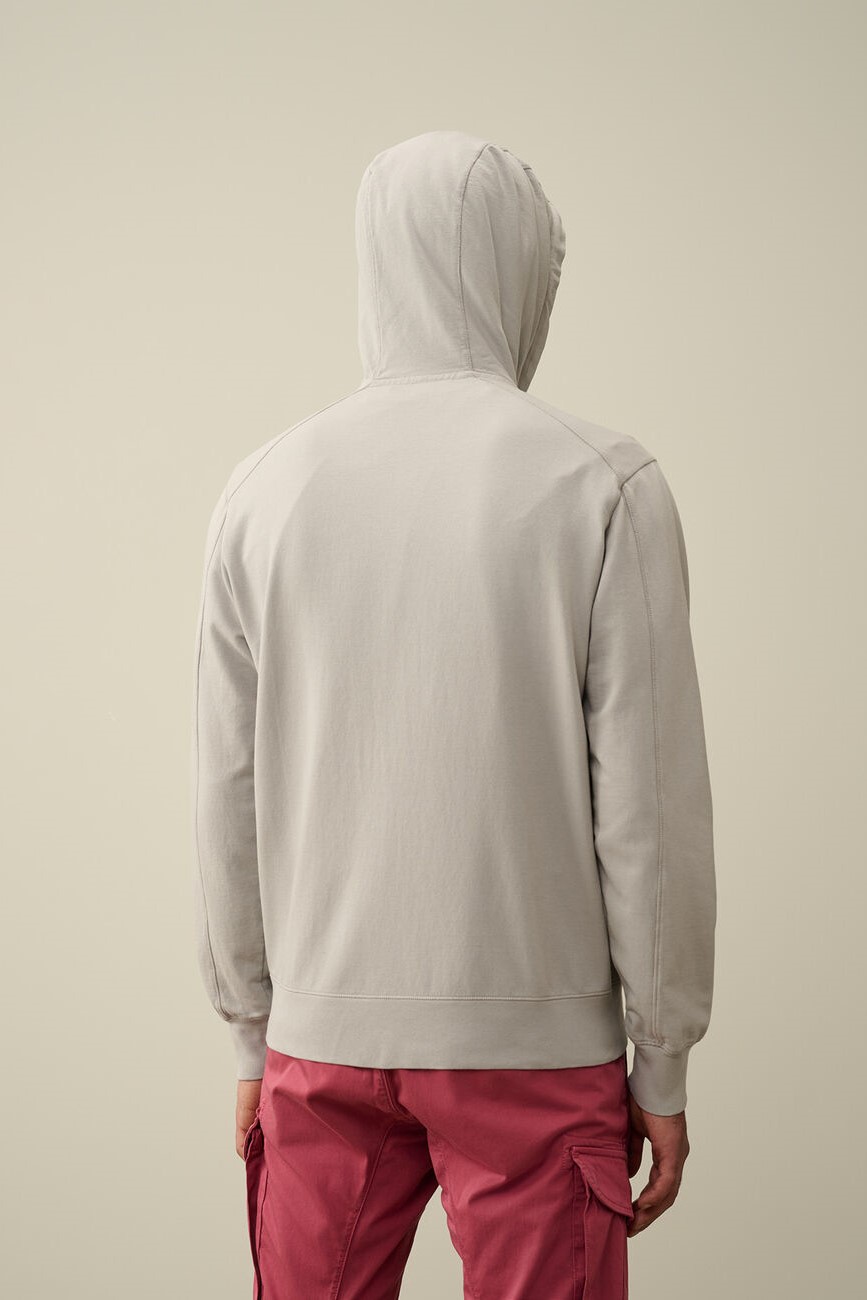 C.P. COMPANY Hooded Zip Jacket in Drizzle Grey XXL