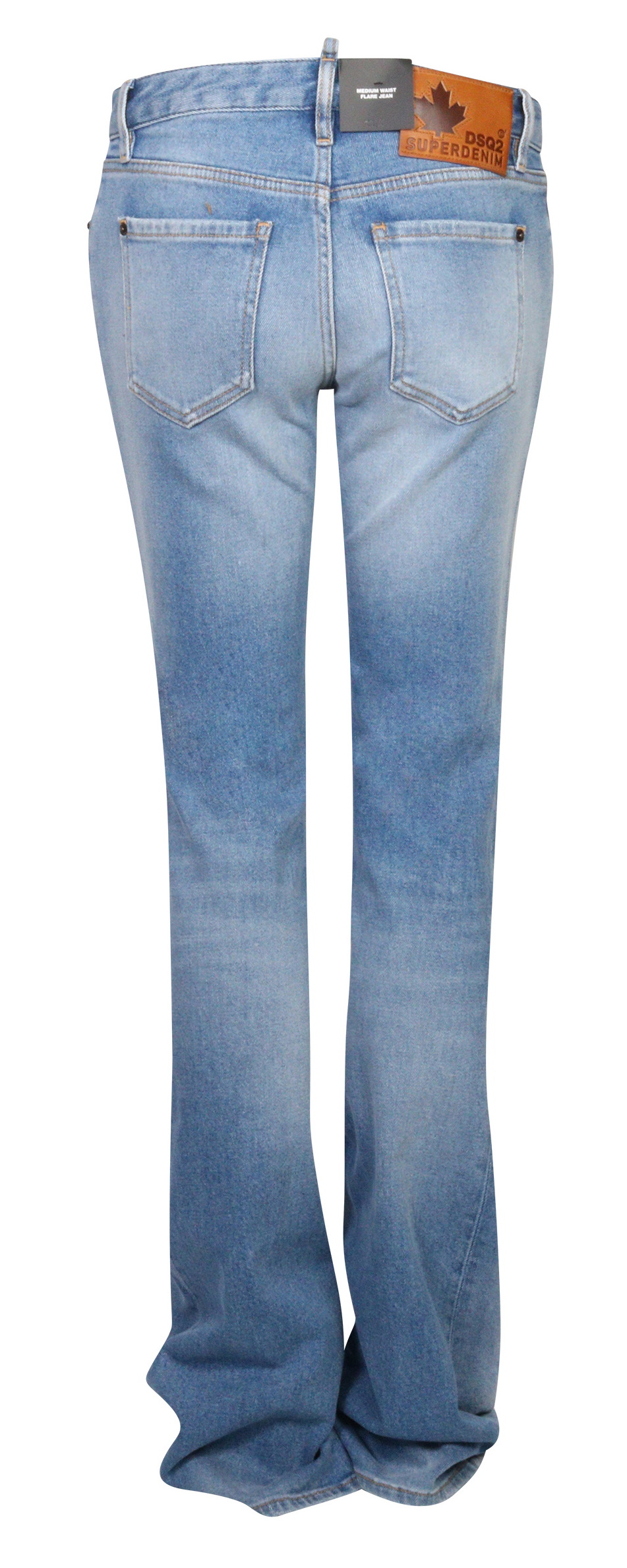 Dsquared Medium Waist Flare Jeans Light Blue Washed