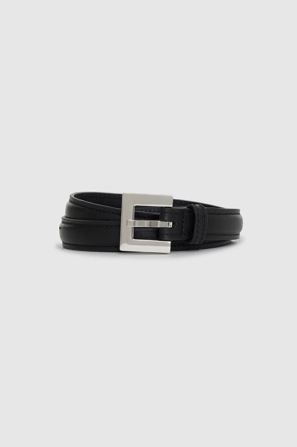 ANINE BING Nicola Belt in Black/Silver