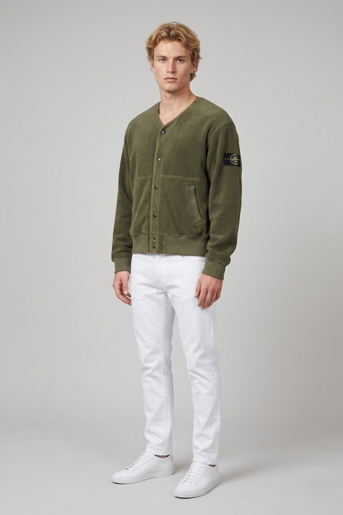 STONE ISLAND Terry Jacket in Olive