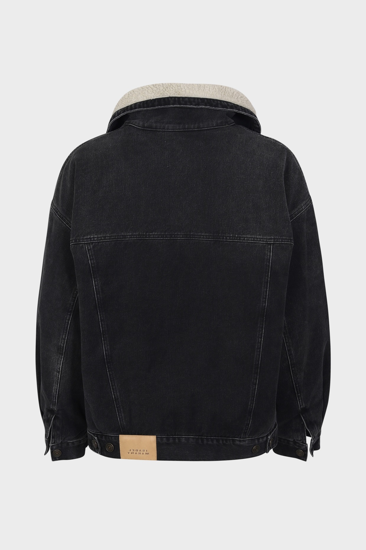 ISABEL MARANT ÉTOILE Padded Denim Jacket in Faded Black
