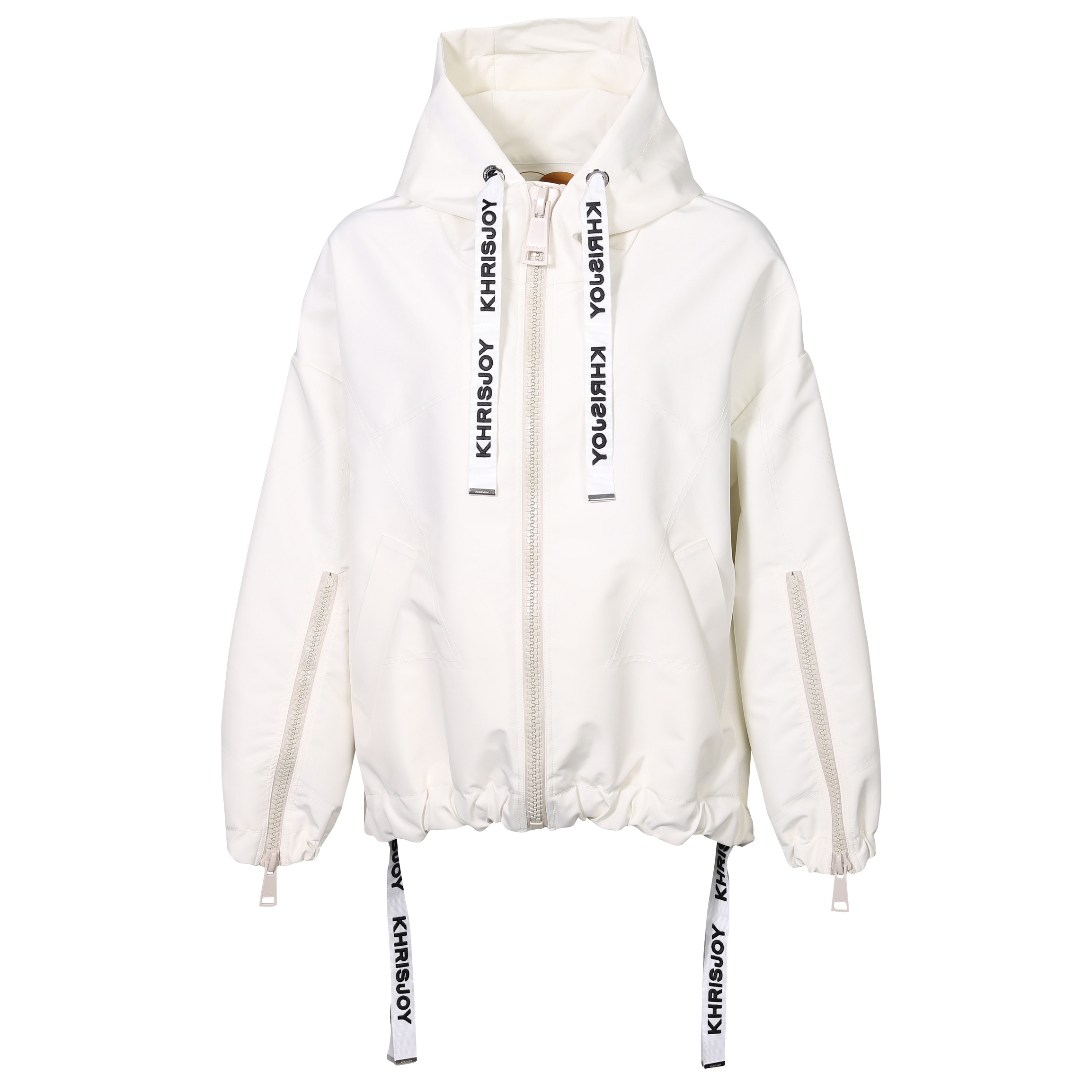 KHRISJOY Oversized Windbreaker Jacket in Off White