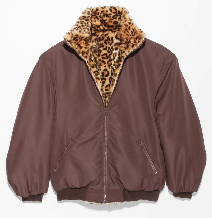 R13 Reversible Zip Up Fake Fur Jacket