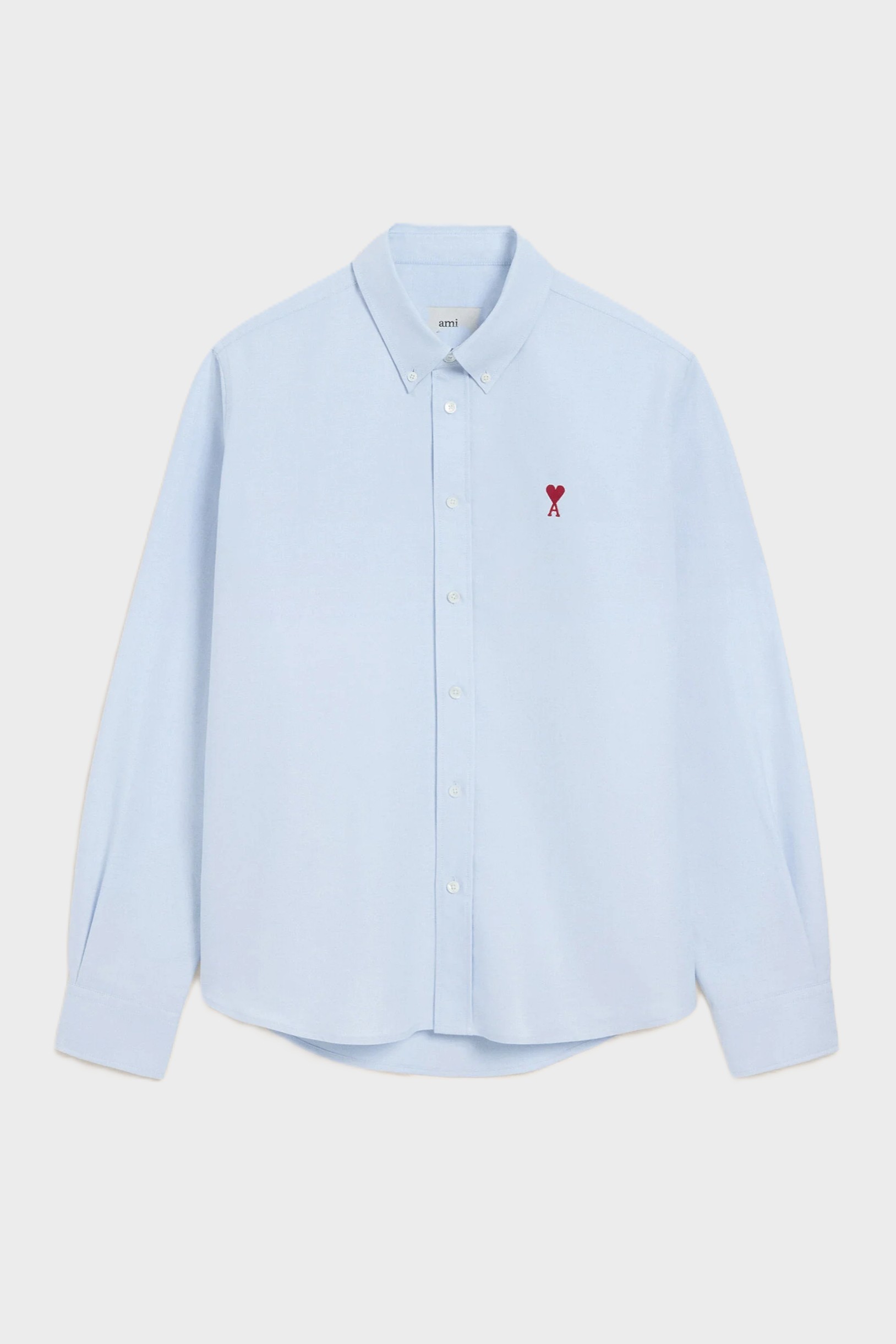 AMI PARIS Classic Fit Oxford Shirt in Sky Blue