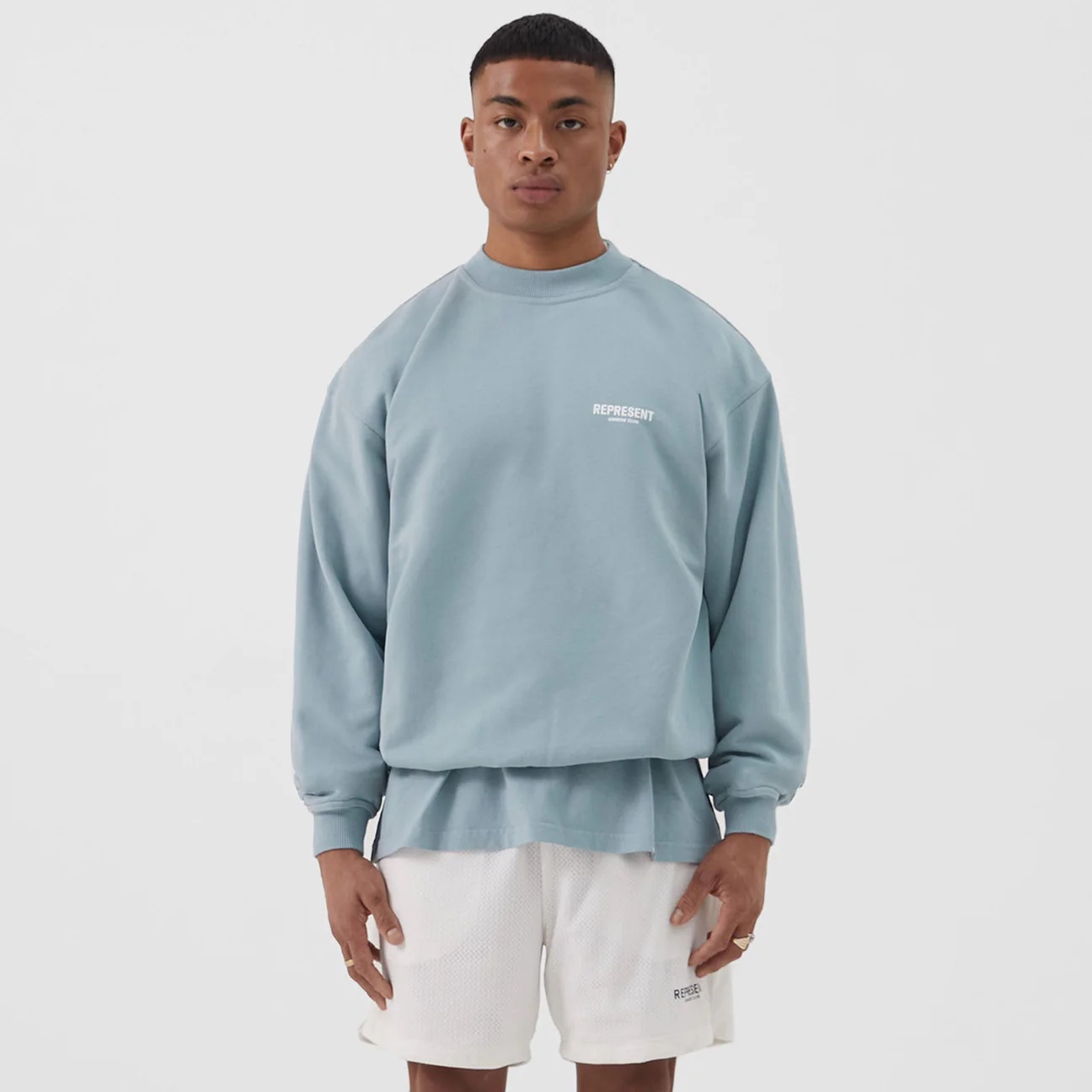 REPRESENT Owners Club Sweater in Powder Blue XXL