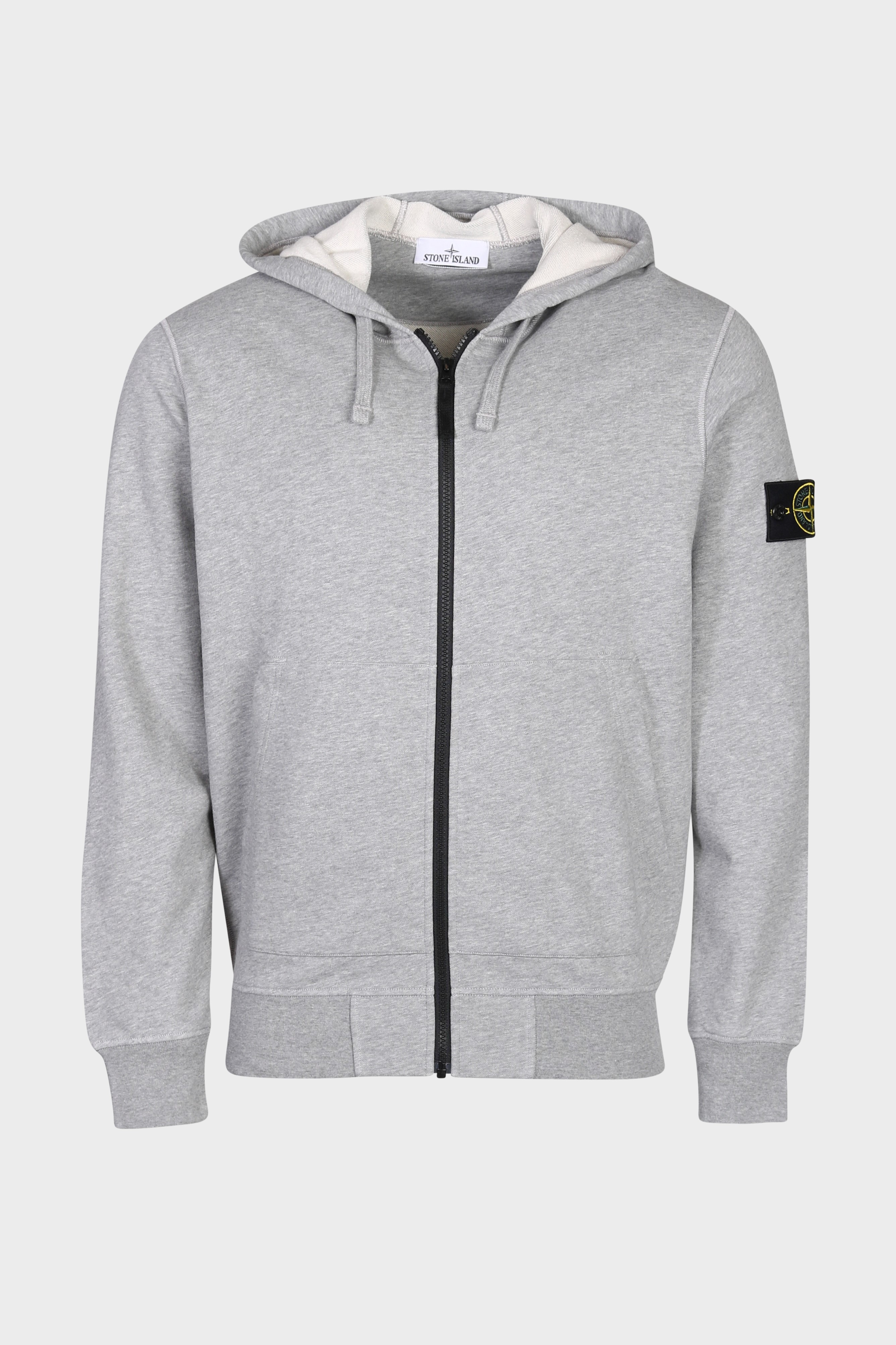 STONE ISLAND Zip Hoodie in Heather Grey S