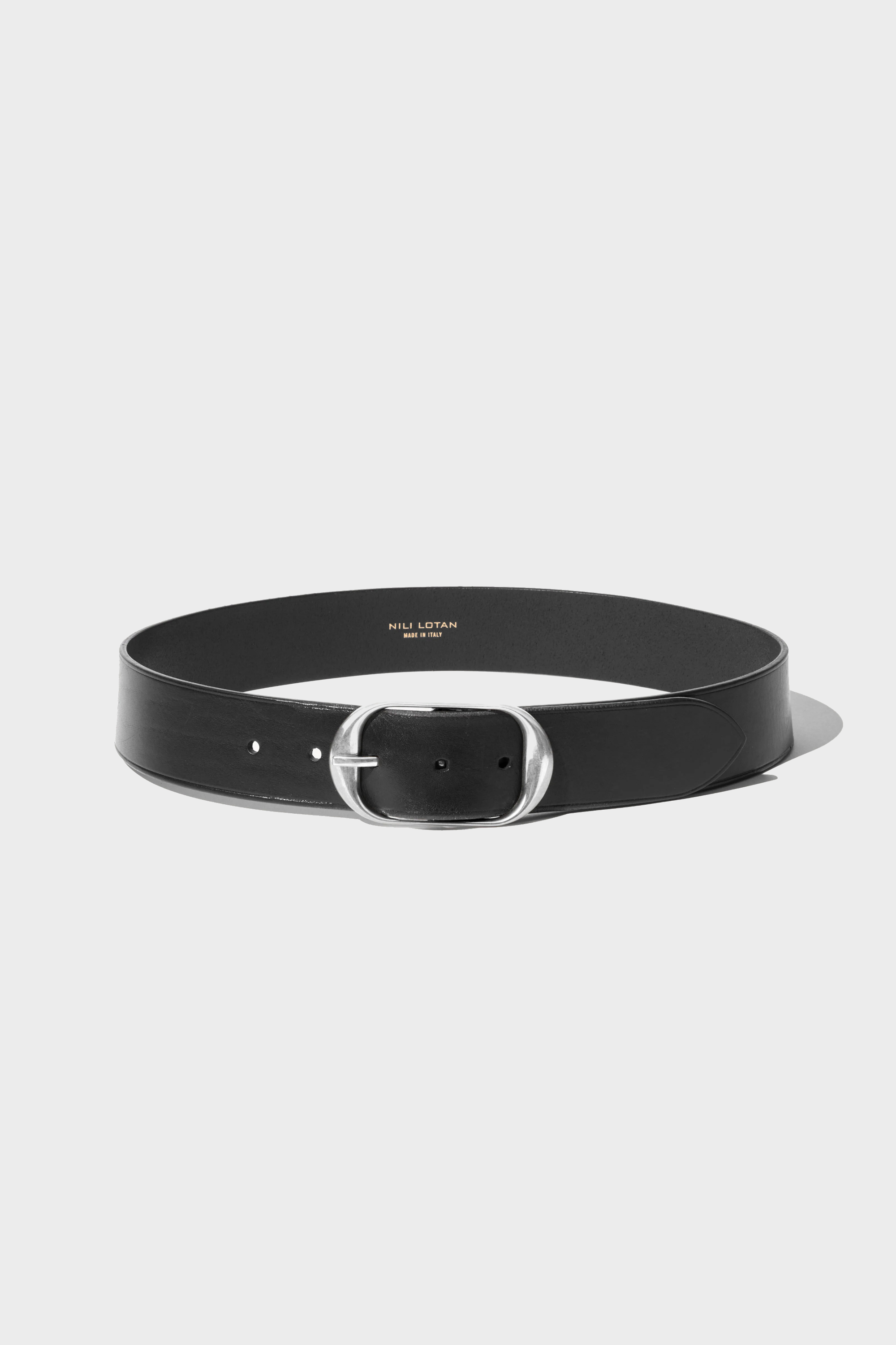 NILI LOTAN Nili Belt in Black Silver