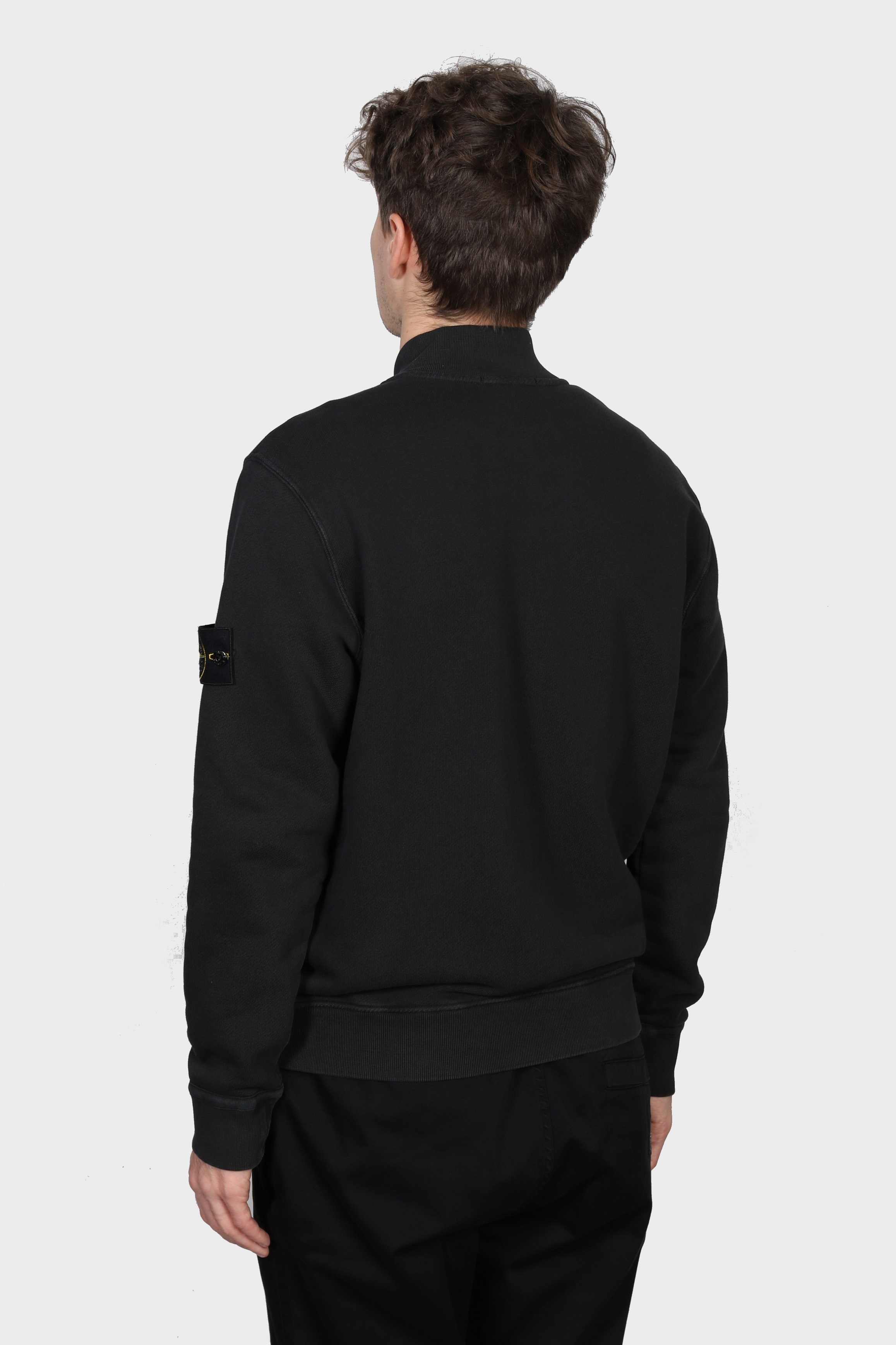STONE ISLAND Heavy Cotton Bomber Jacket in Washed Black 2XL