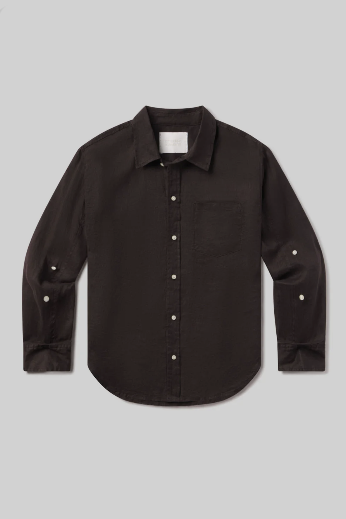CITIZENS OF HUMANITY Kayla Shrunken Linen Shirt in Chocolate