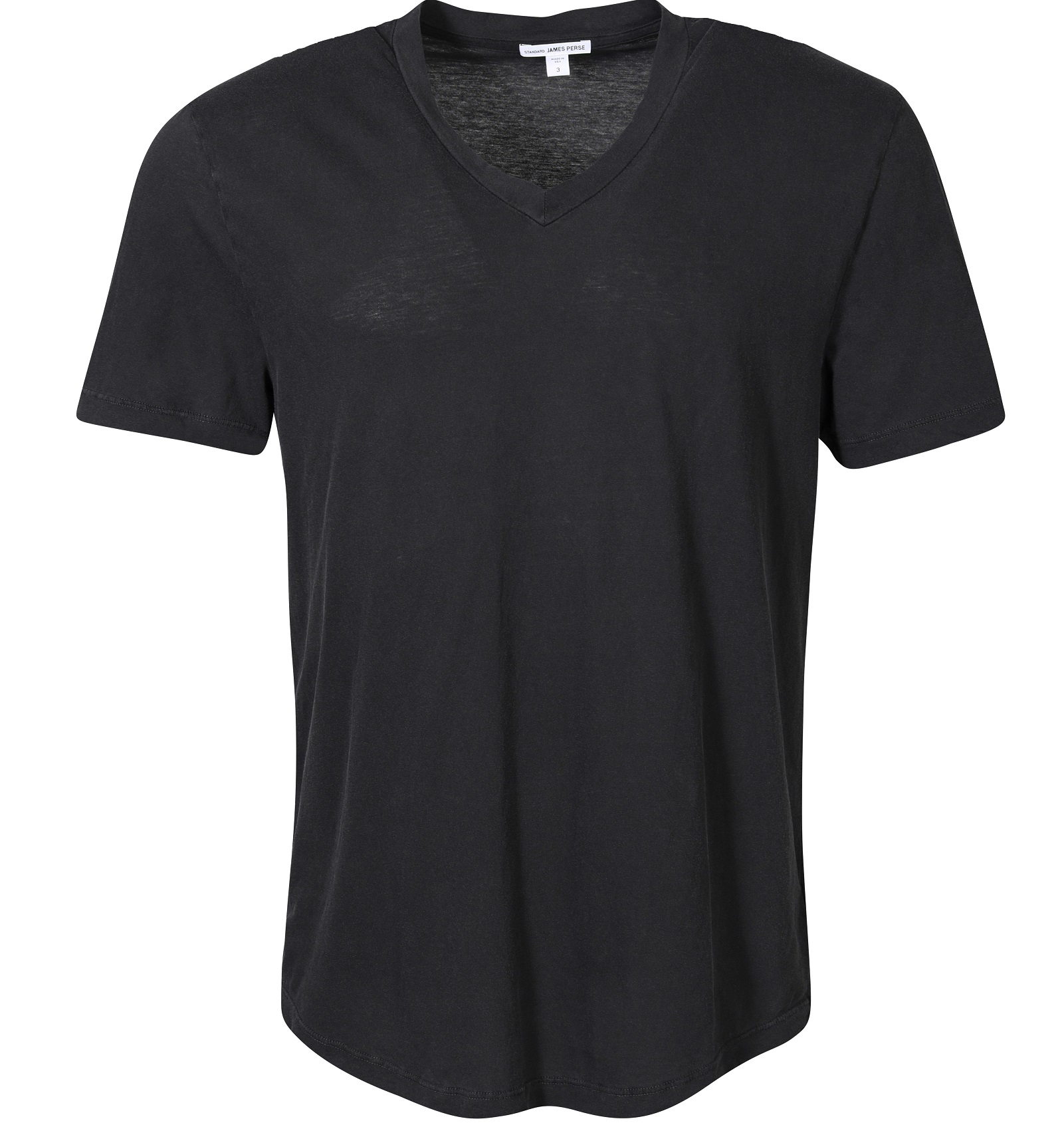 JAMES PERSE  Clear Jersey V-Neck in Carbon S/1