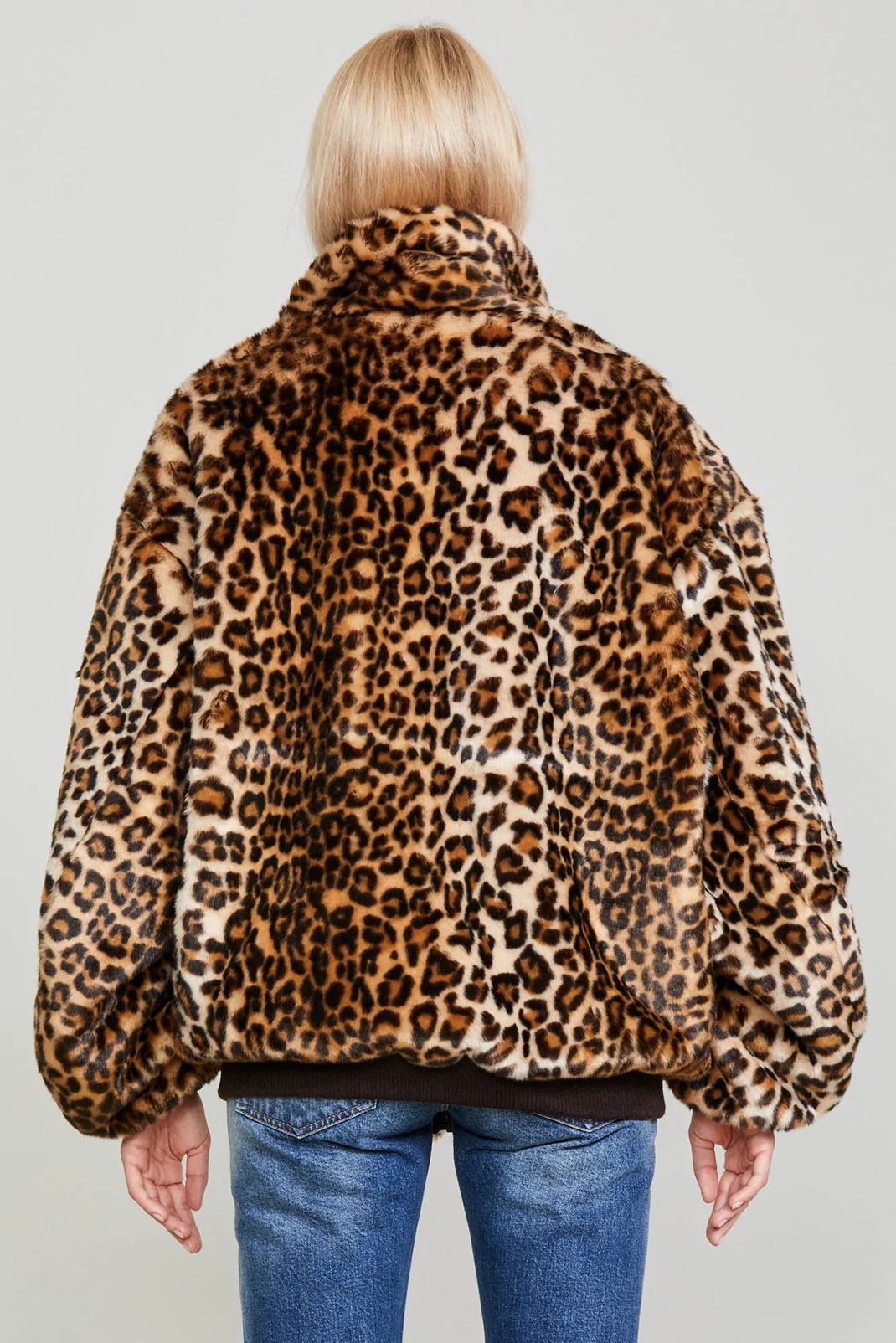 R13 Reversible Zip Up Fake Fur Jacket 