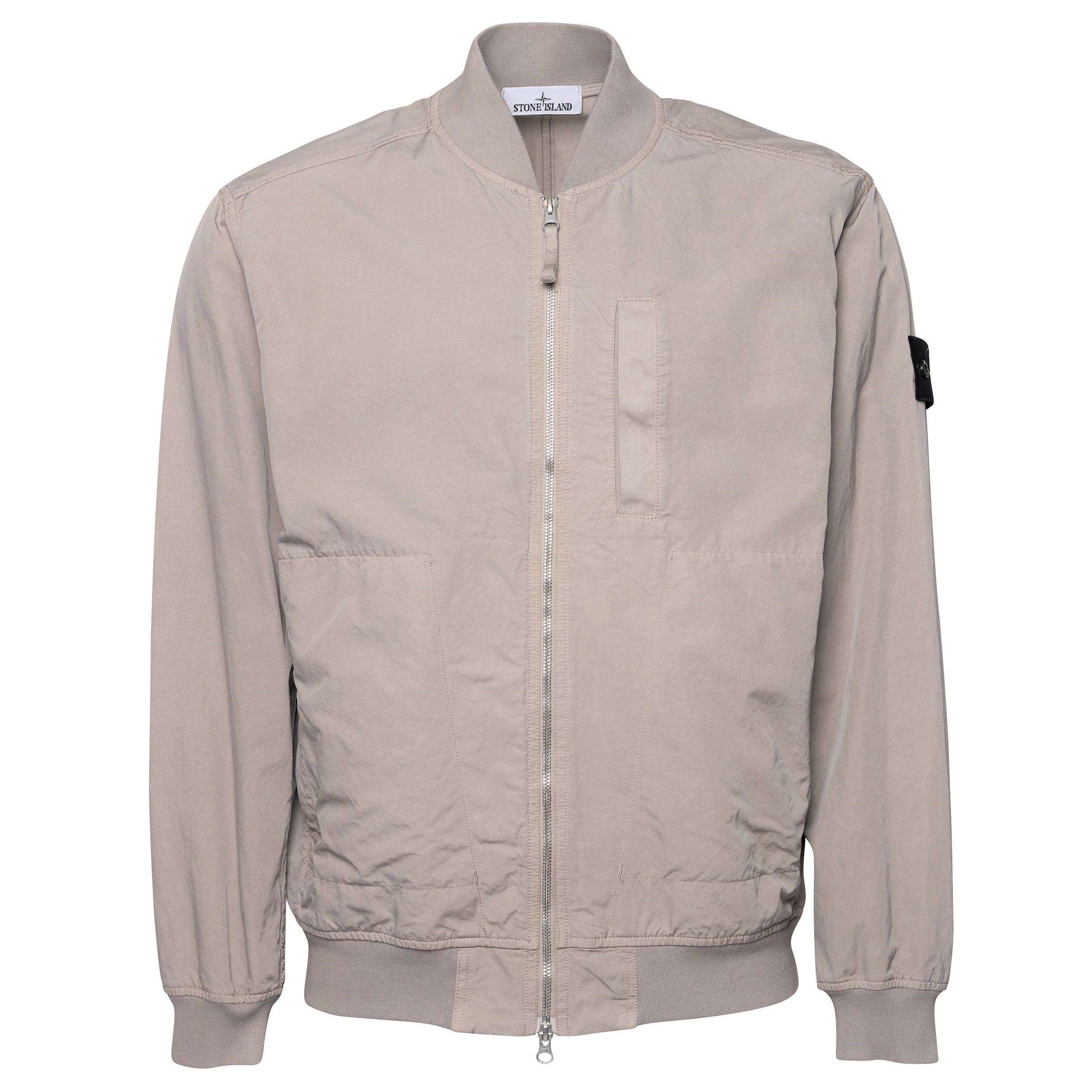 Stone Island Cupro Cotton Twill Light Bomber Jacket in Dove Grey M