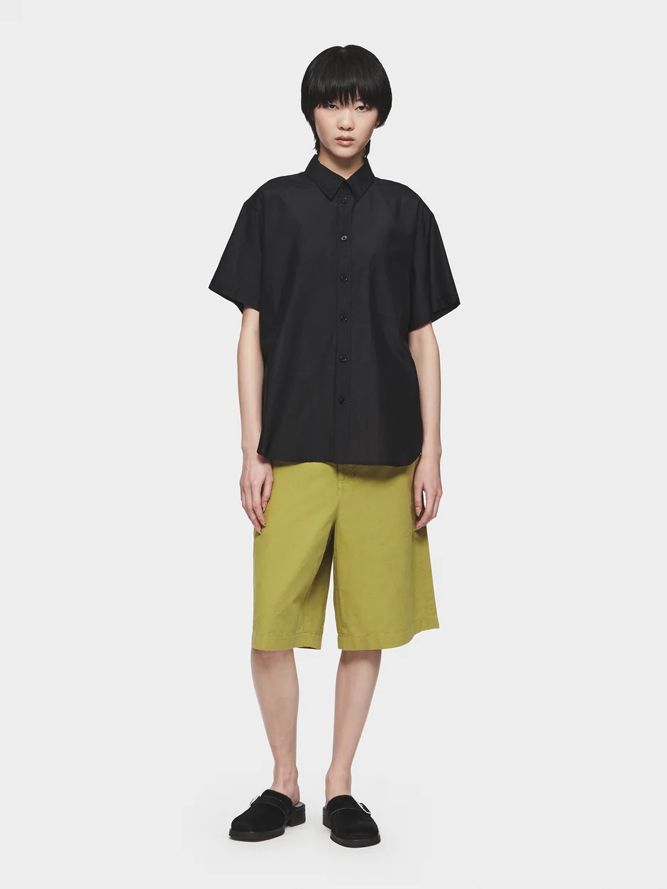 6397 S/S Cotton Silk Shirt in Black S