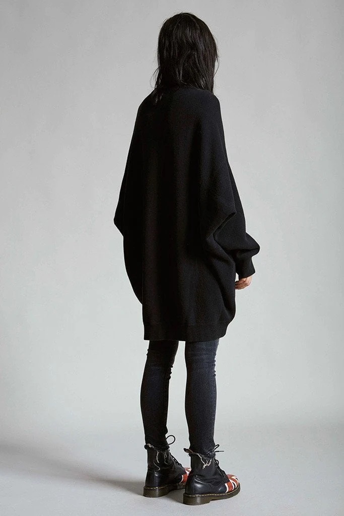 R13 Grunge Oversize Sweatshirt in Washed Black