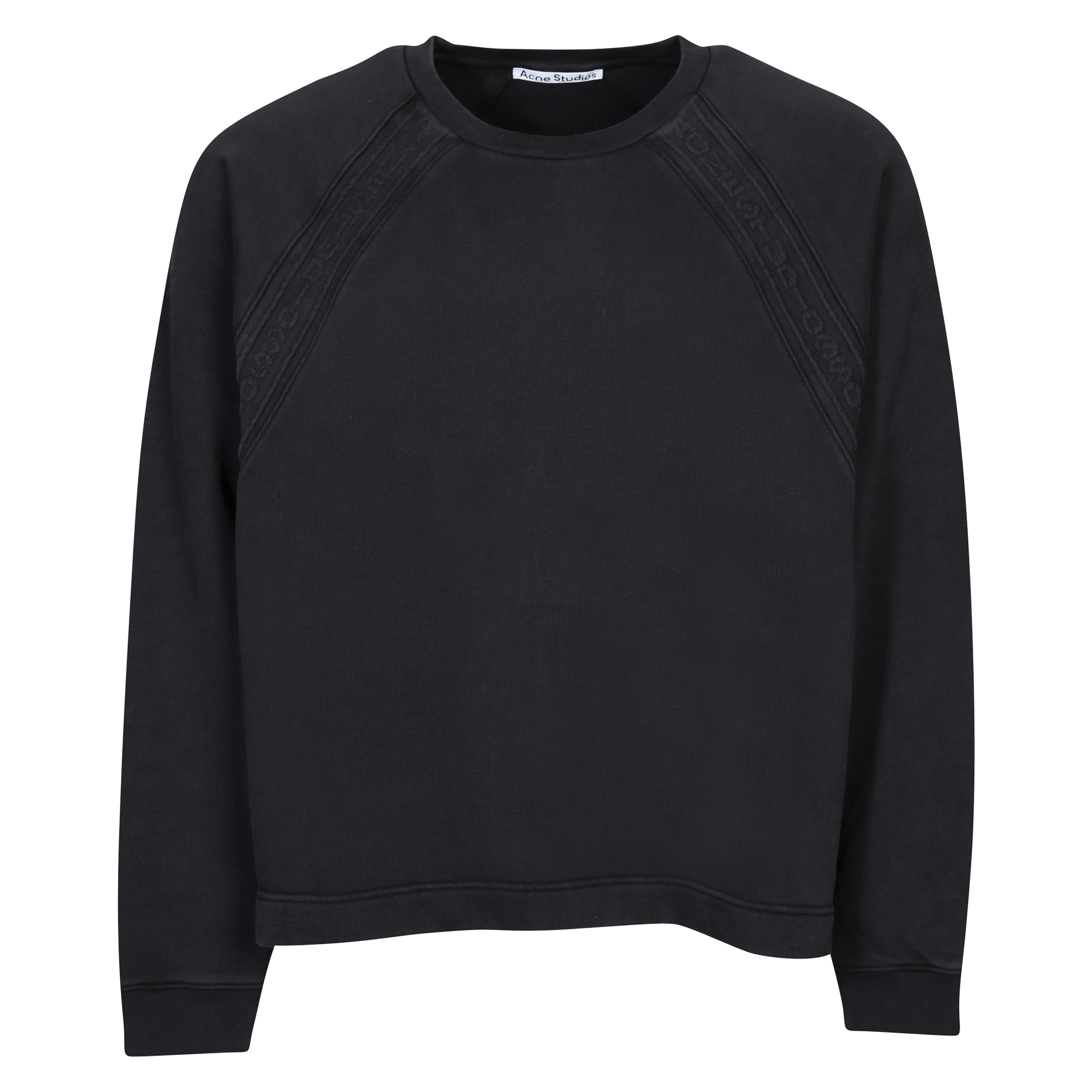 ACNE STUDIOS Oversize Logo Tape Sweatshirt in Black M