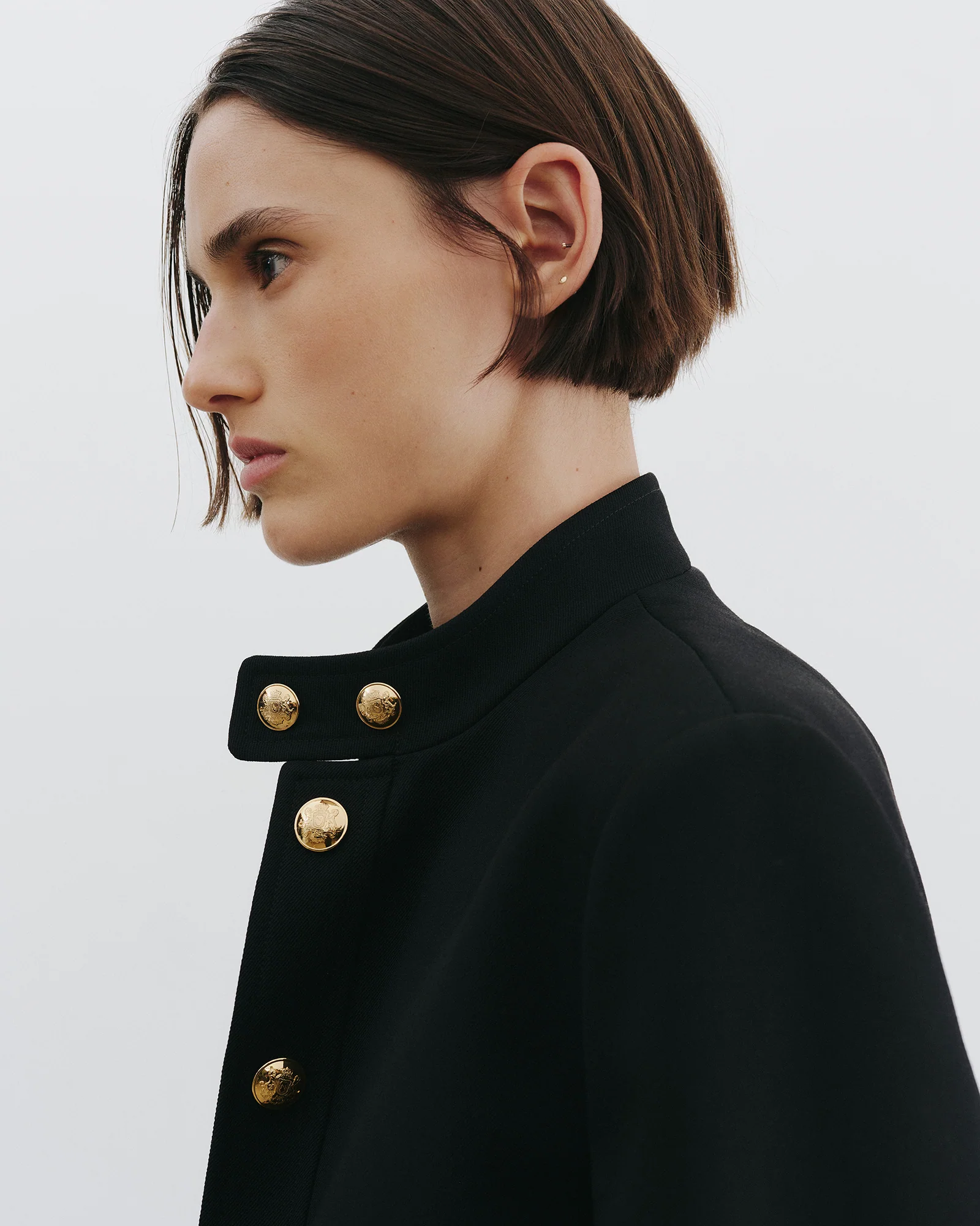 NILI LOTAN Hadley Cropped Wool Jacket in Black