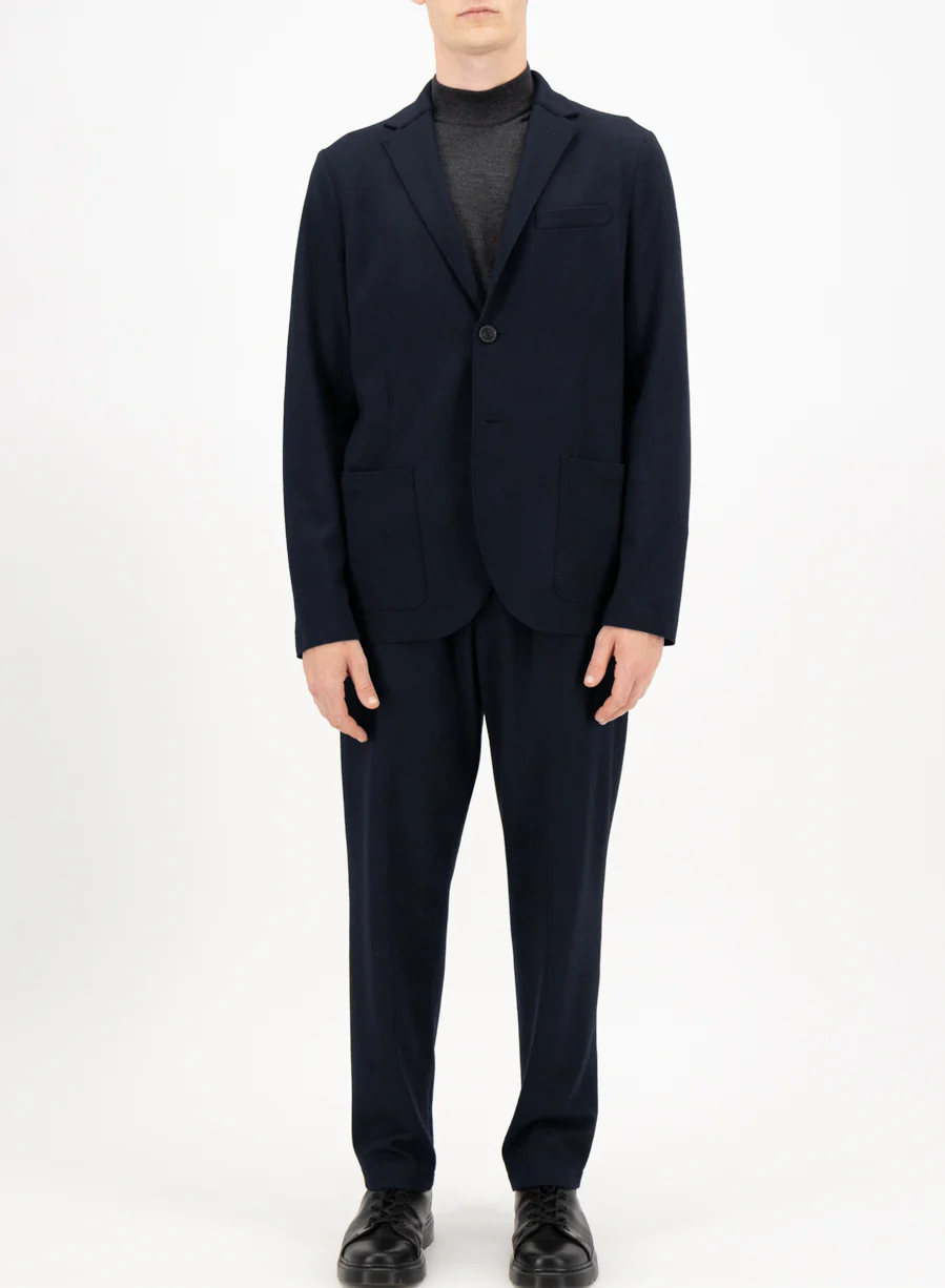 HARRIS WHARF LONDON Superfine Merino Jacket in Dark Navy