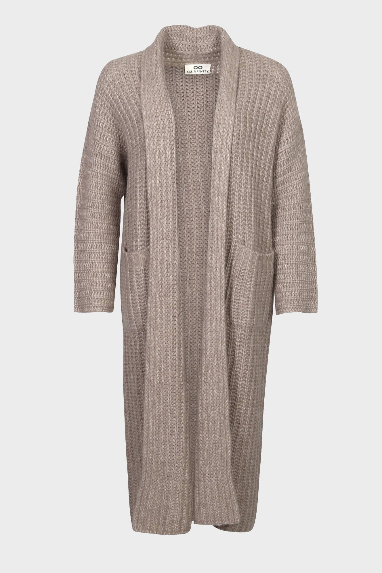 SMINFINITY Fluffy Tank Dress in Taupe Melange