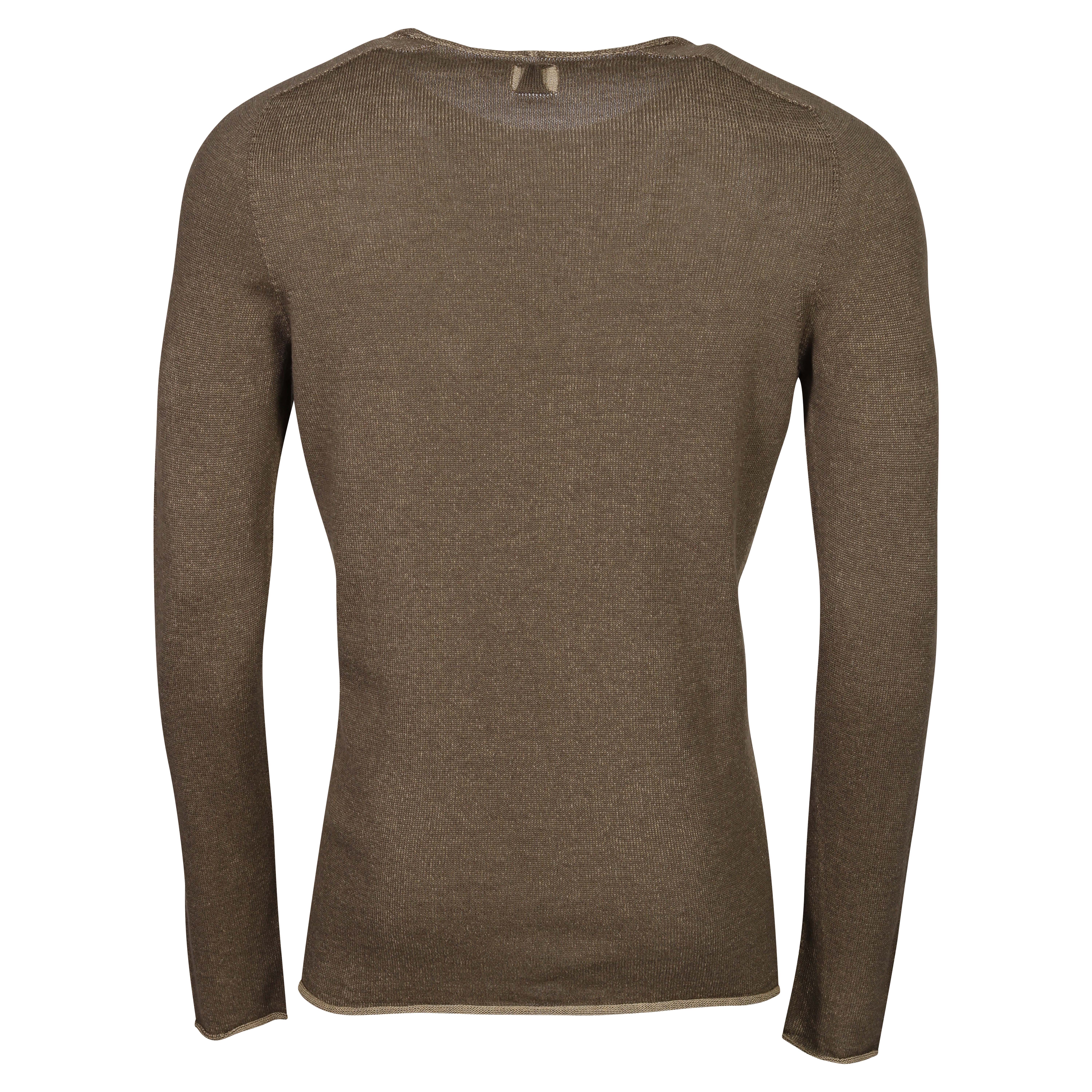 Hannes Roether Cotton/Cashmere Sweater in Olive Melange