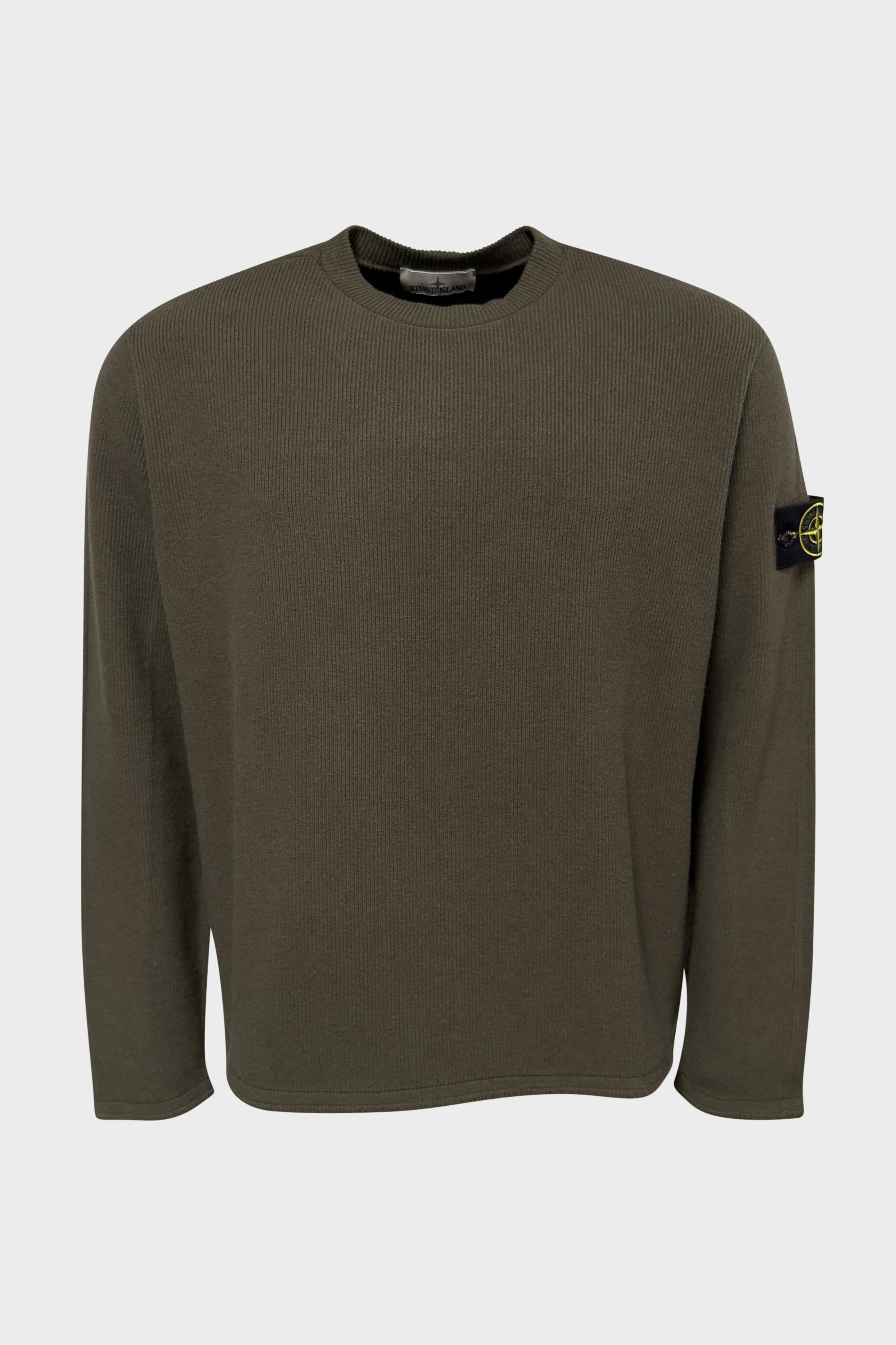 STONE ISLAND Rib Knit Sweater in Olive