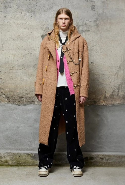 R13 Raw Edge Toggle Coat in Camel