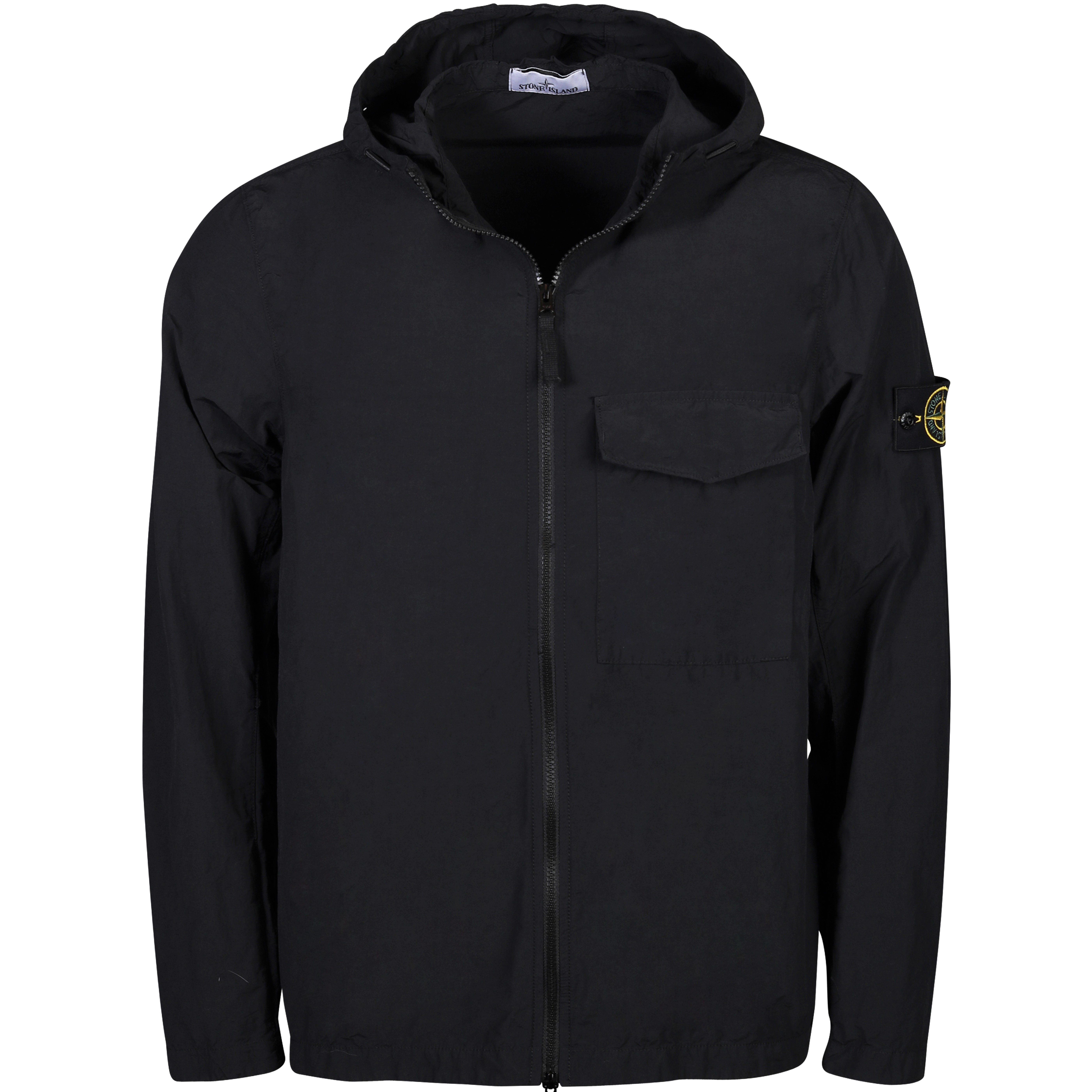 Stone Island Hooded Overshirt in Black