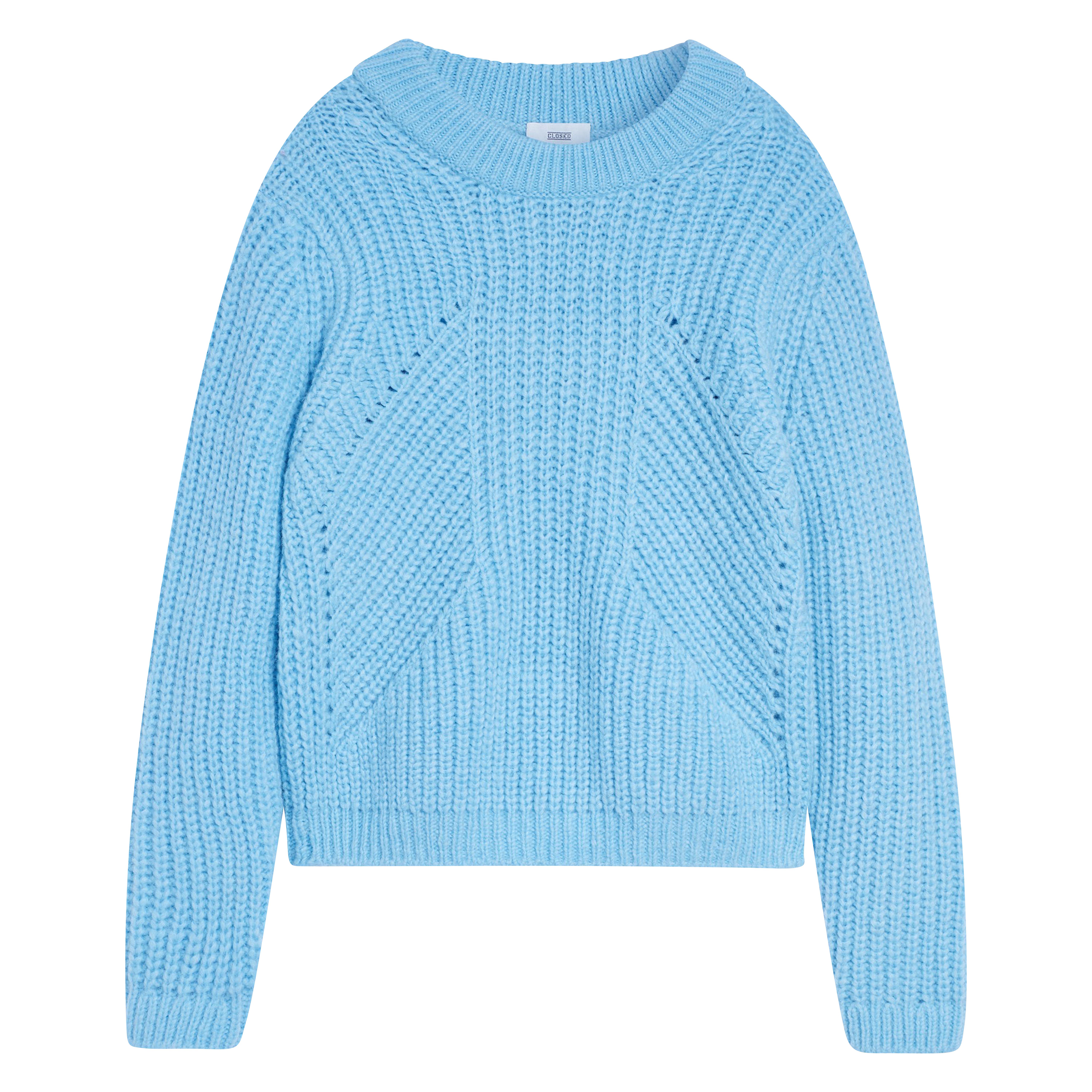 Closed Knit Pullover in Light Blue