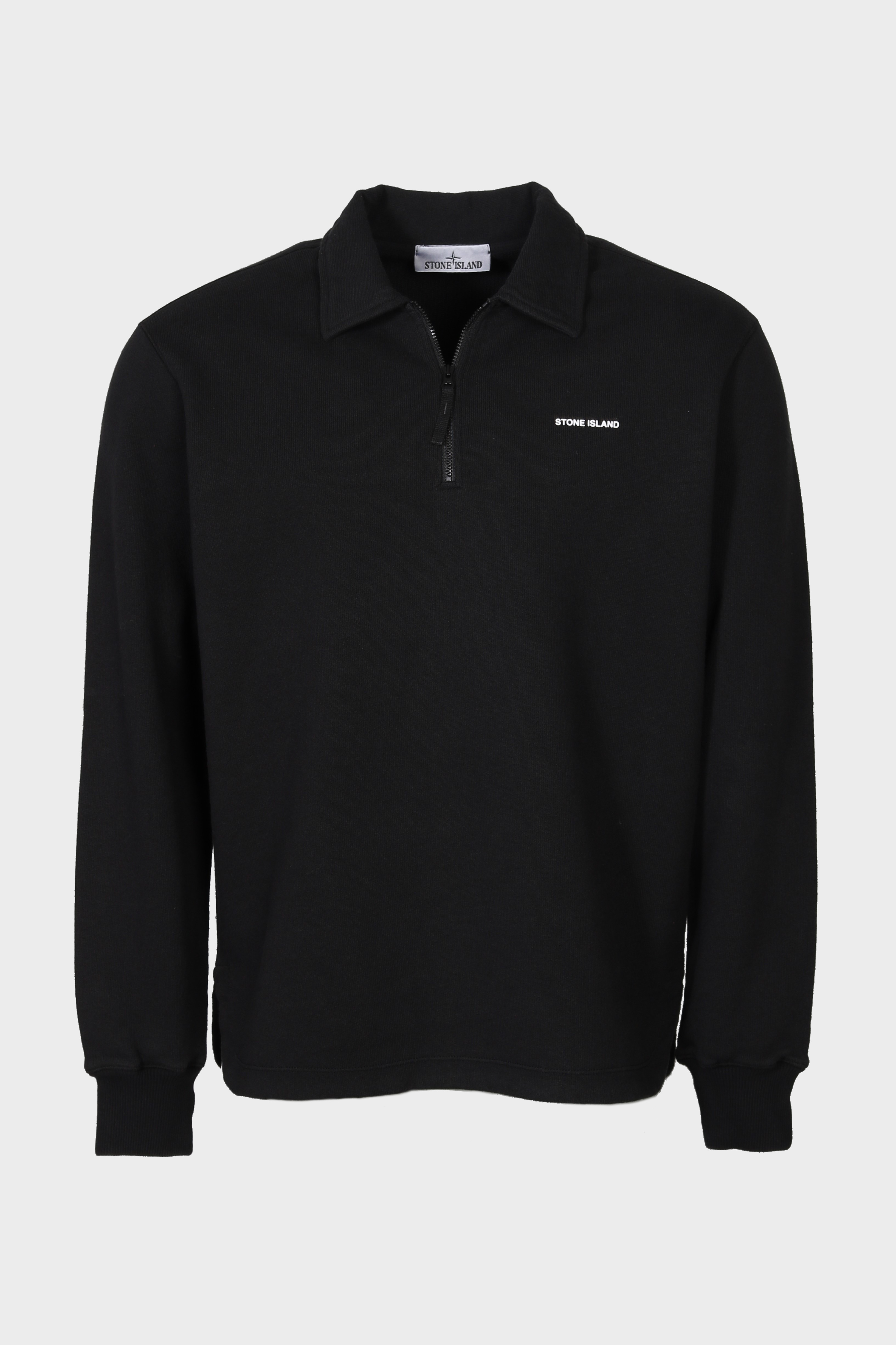 STONE ISLAND Stamp Half Zip Sweatshirt in Black