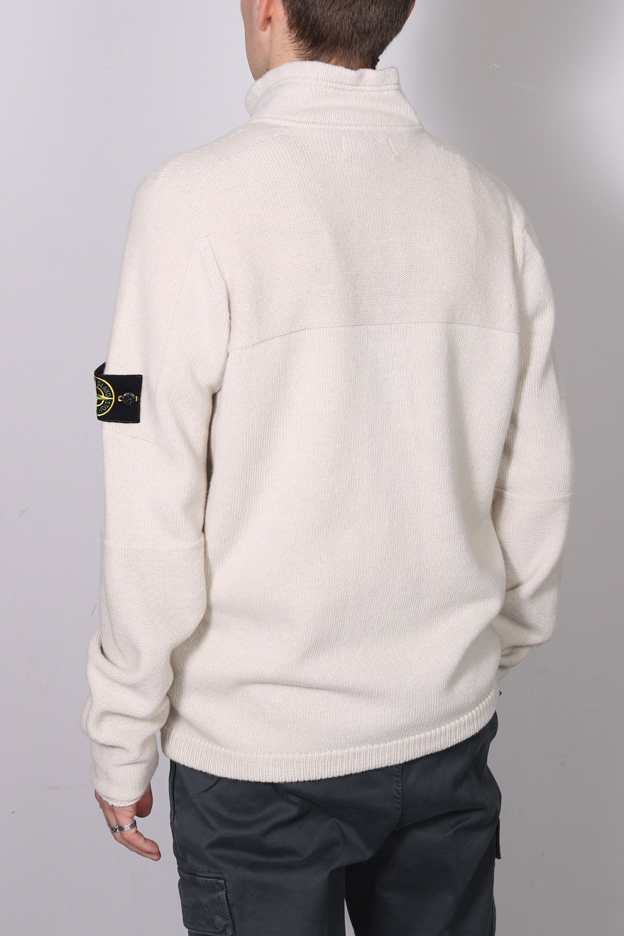 STONE ISLAND Halfzip Knit Sweater in Cement