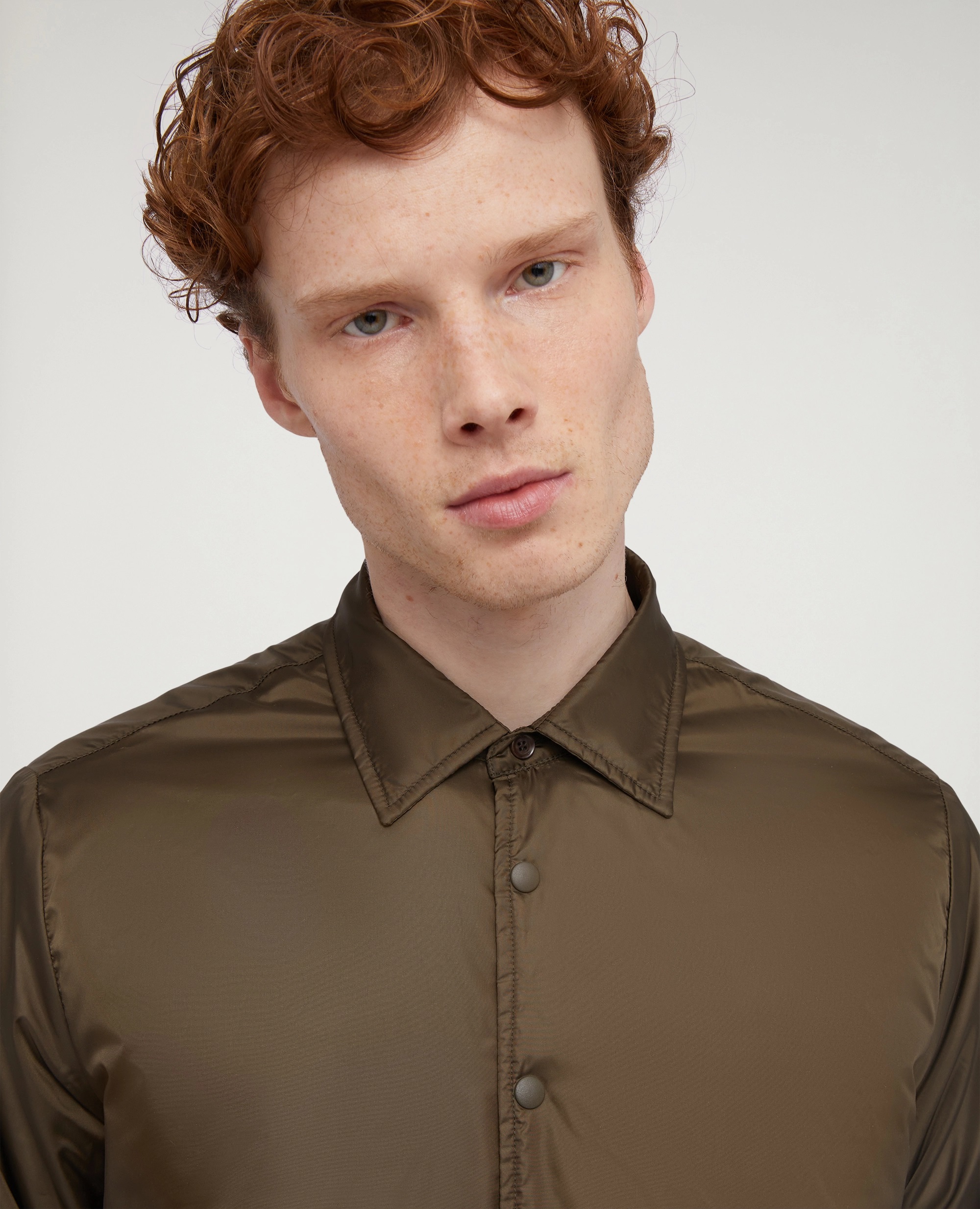 ASPESI Nylon Overshirt in Olive 3XL