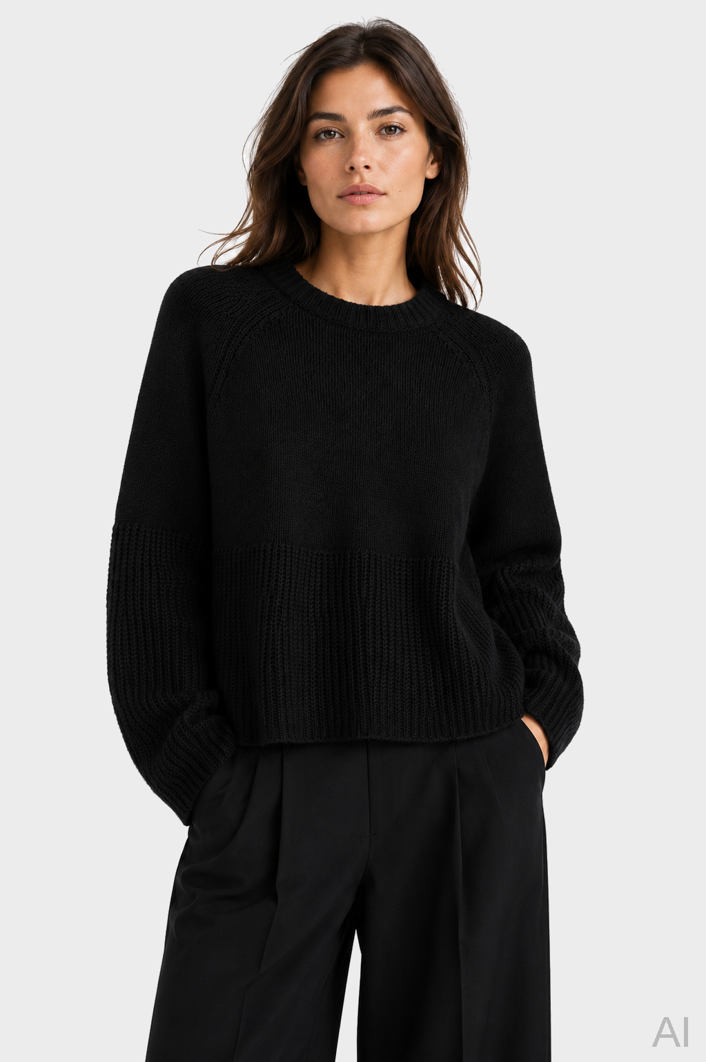 LISA YANG Portia Cashmere / Silk Sweater in Black