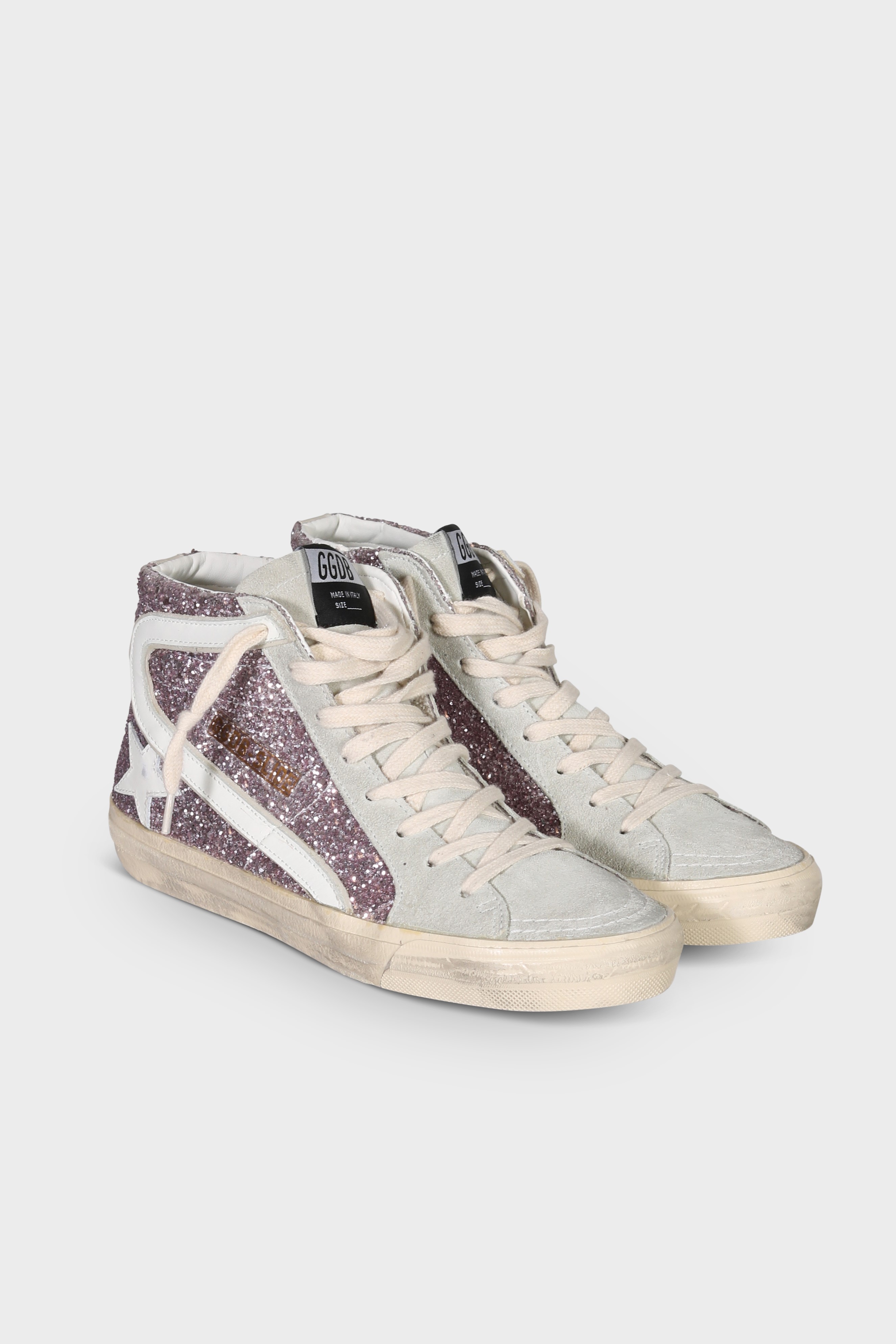 GOLDEN GOOSE Slide Glitter in Light Pink