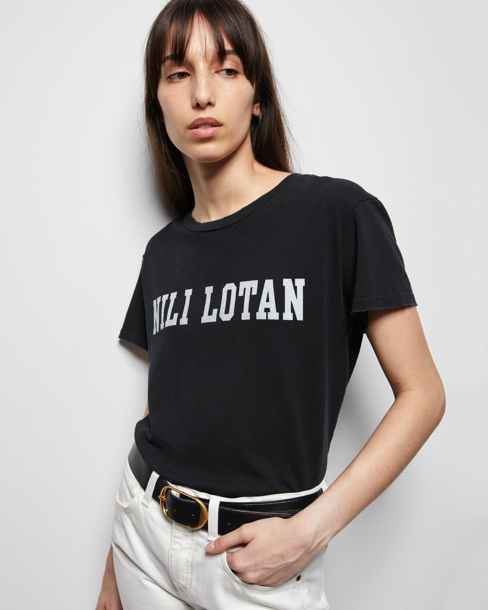 Nili Lotan Printed Brady T-Shirt Black/White