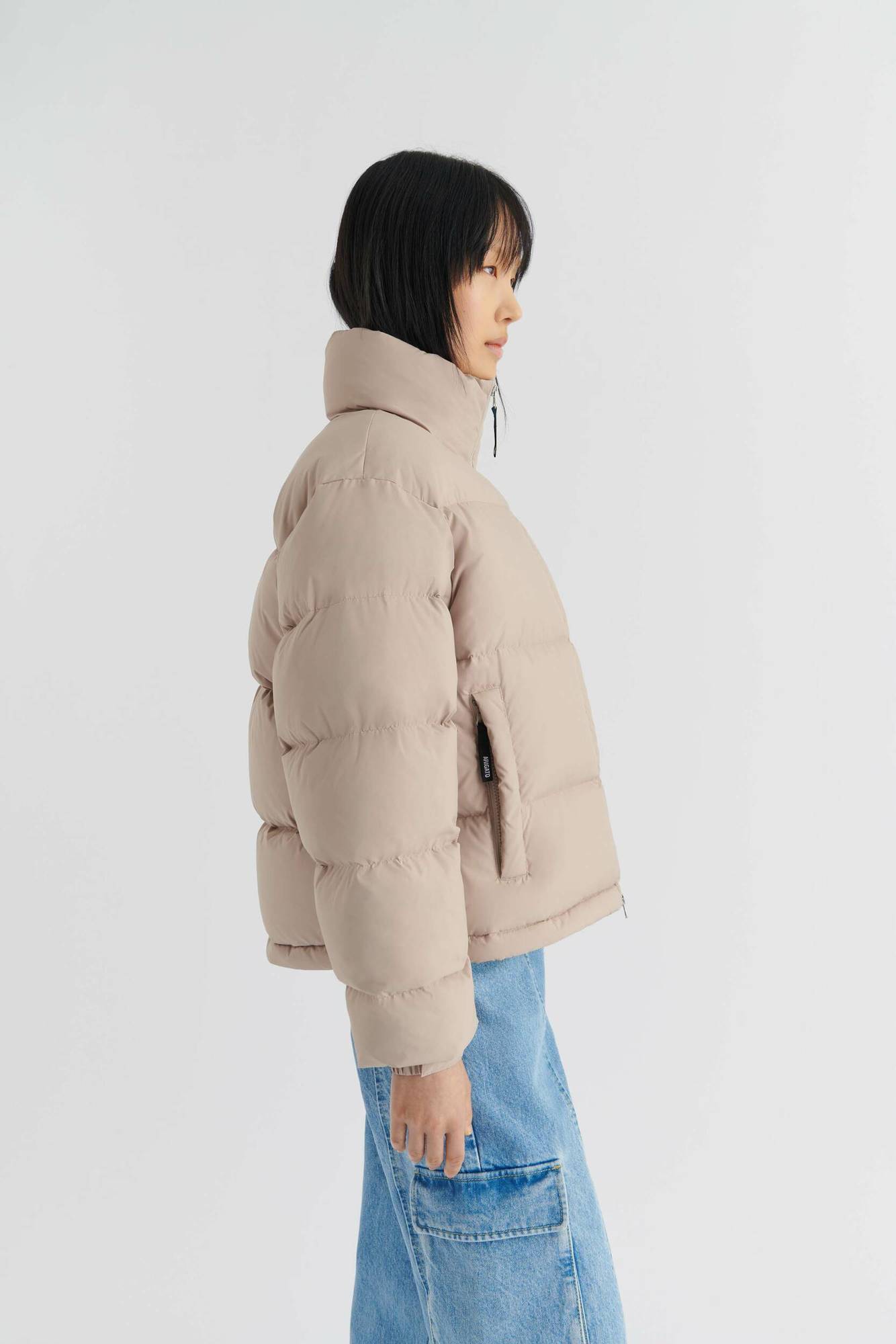 AXEL ARIGATO Observer Puffer Jacket in Pale Beige S