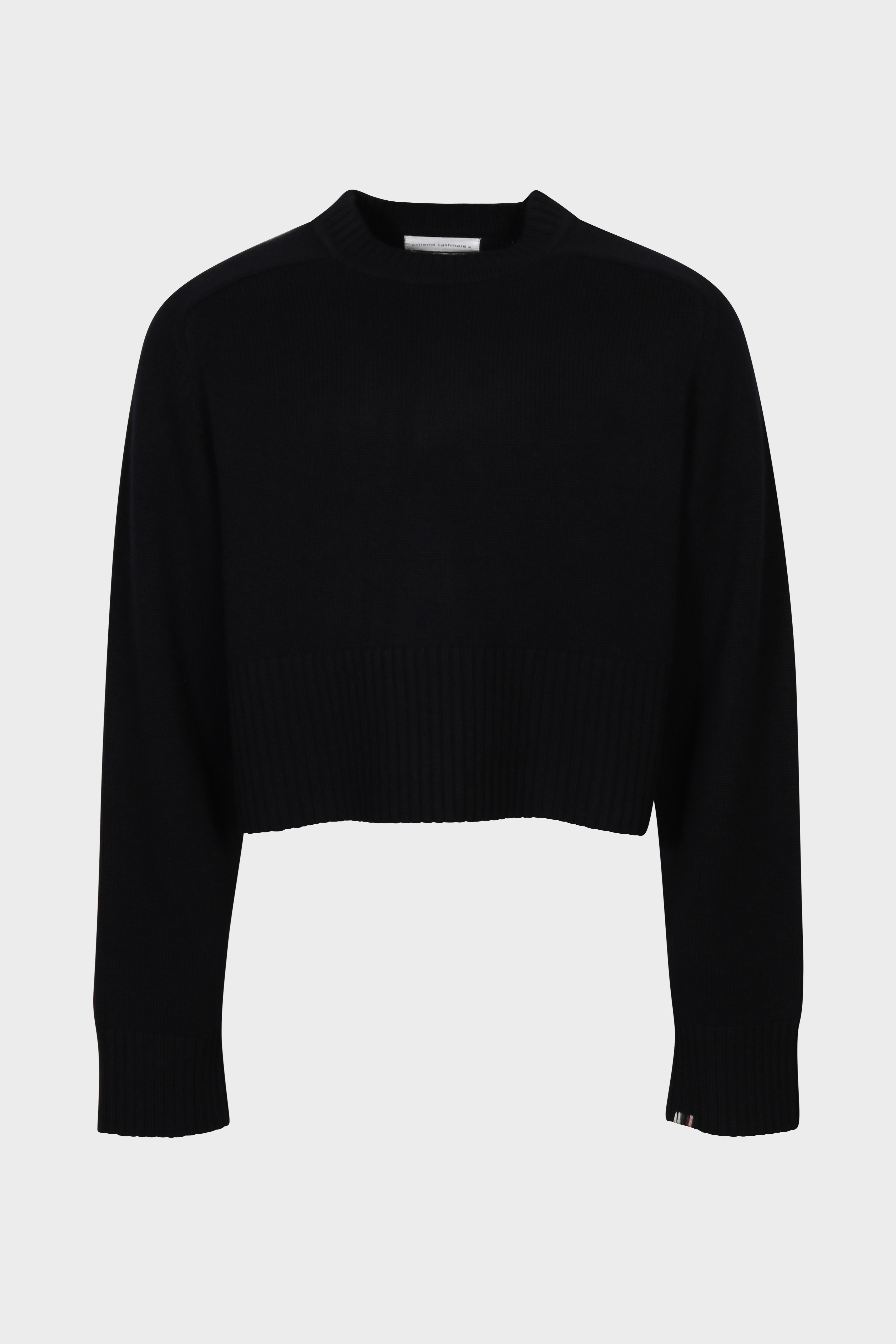 EXTREME CASHMERE Cropped Sweater N°256 Judith in Raven