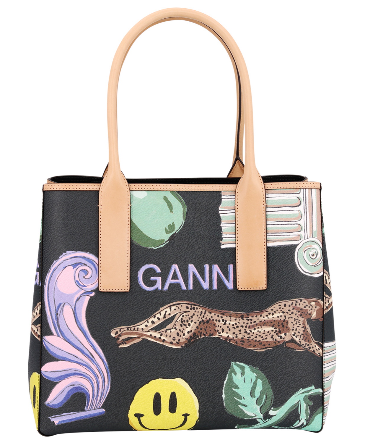 Ganni Bag Phantom Multicolor Animalprint