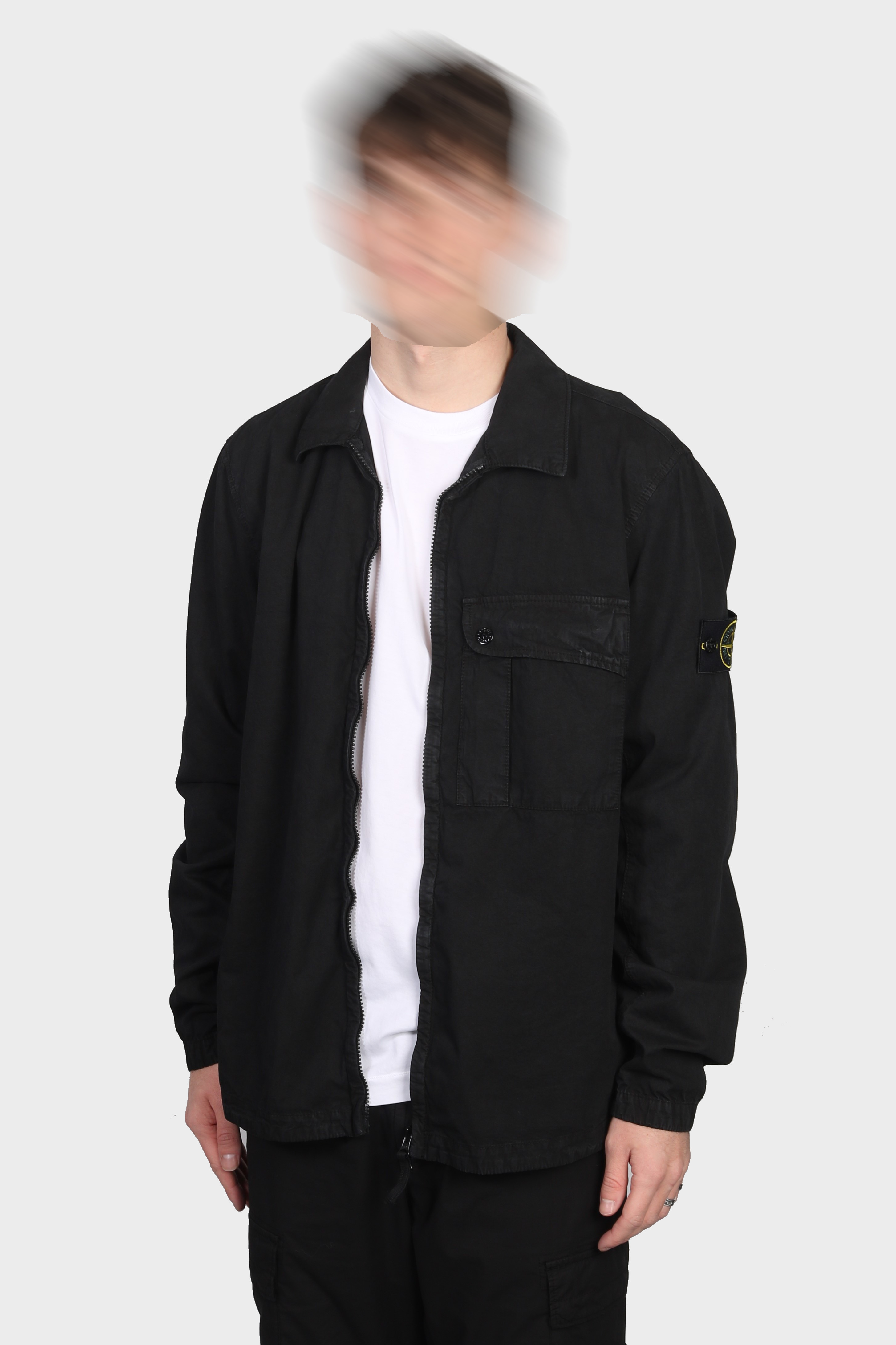 STONE ISLAND Overshirt in Washed Black