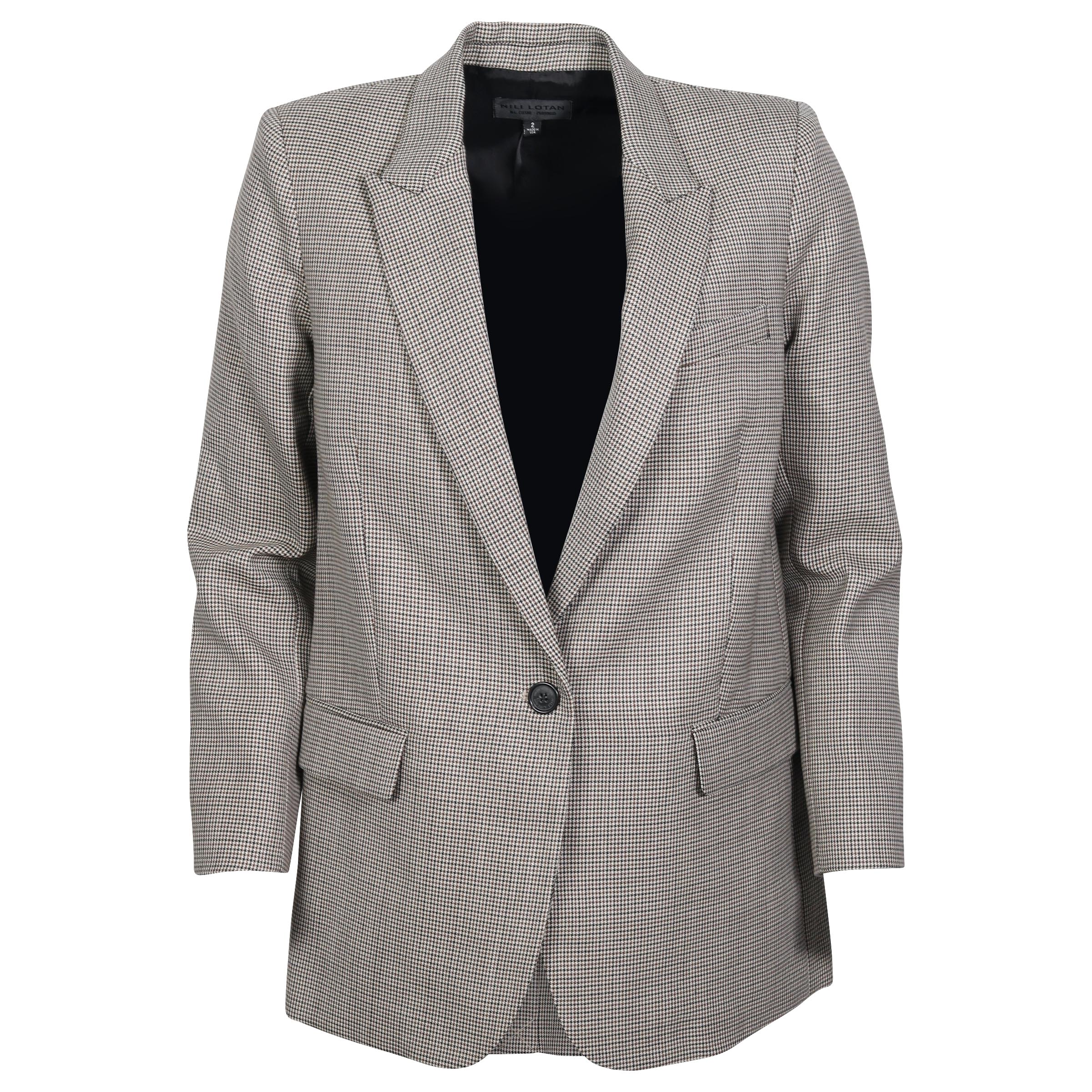 Nili Lotan Checked Blazer Diane Black/Brown