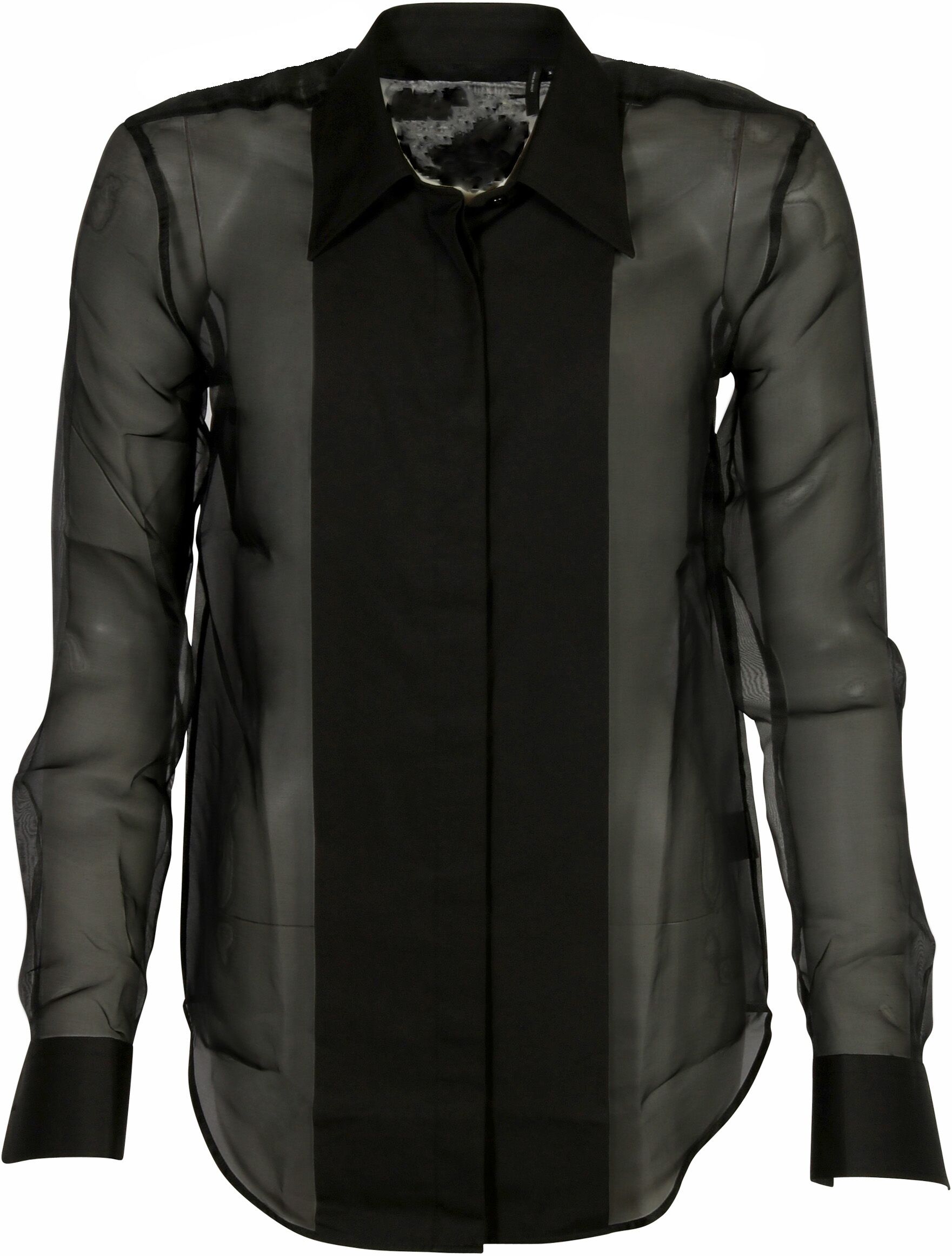 Helmut Lang Sheer Silk Shirt Black Organza