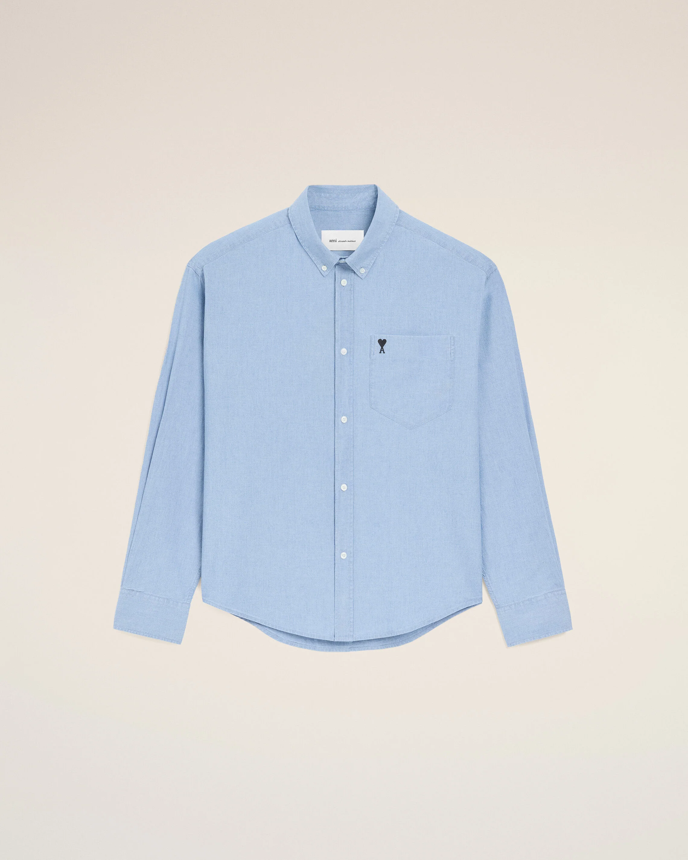 AMI PARIS de Coeur Boxy Fit Shirt in Cashmere Blue