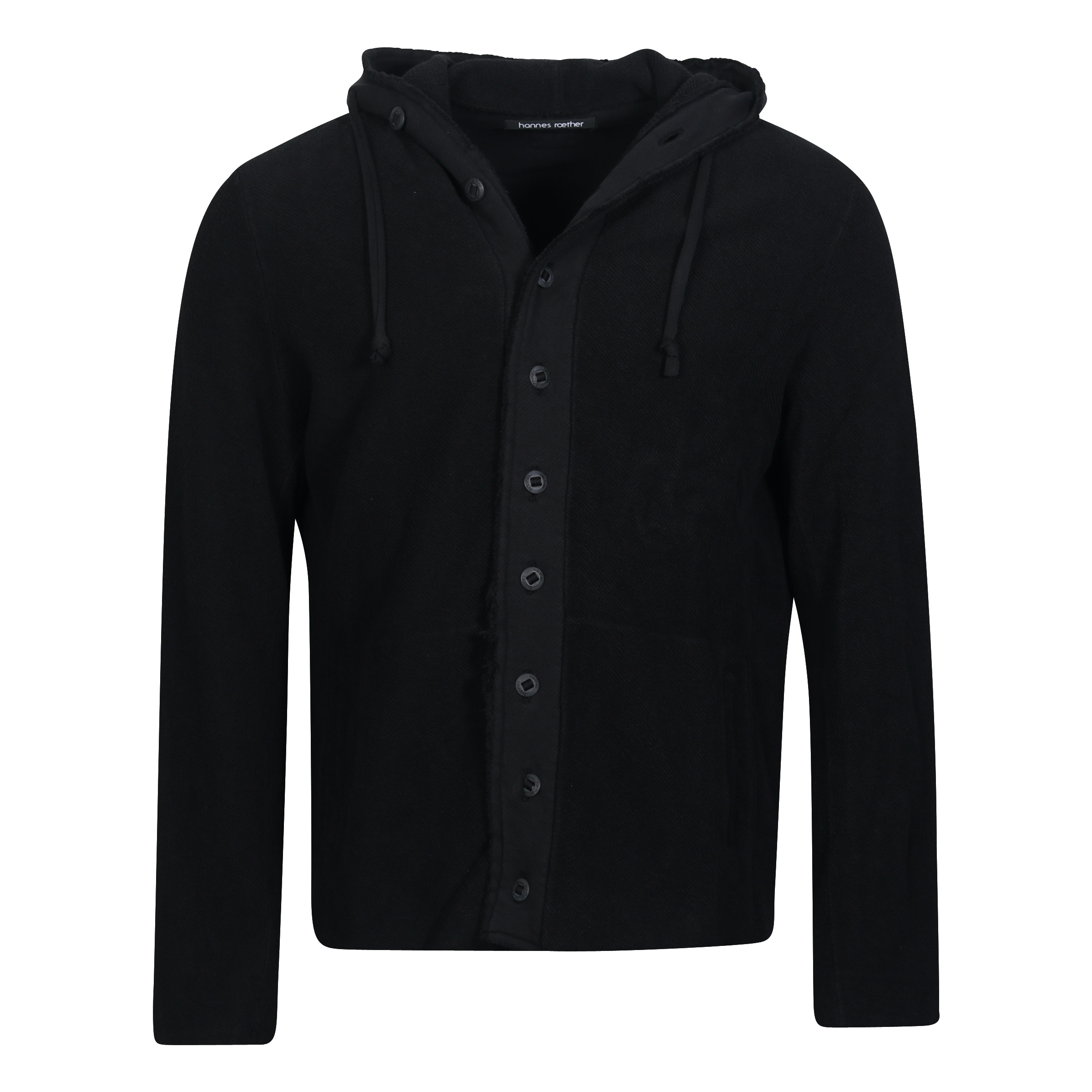 Hannes Roether Hooded Sweat Jacket in Black