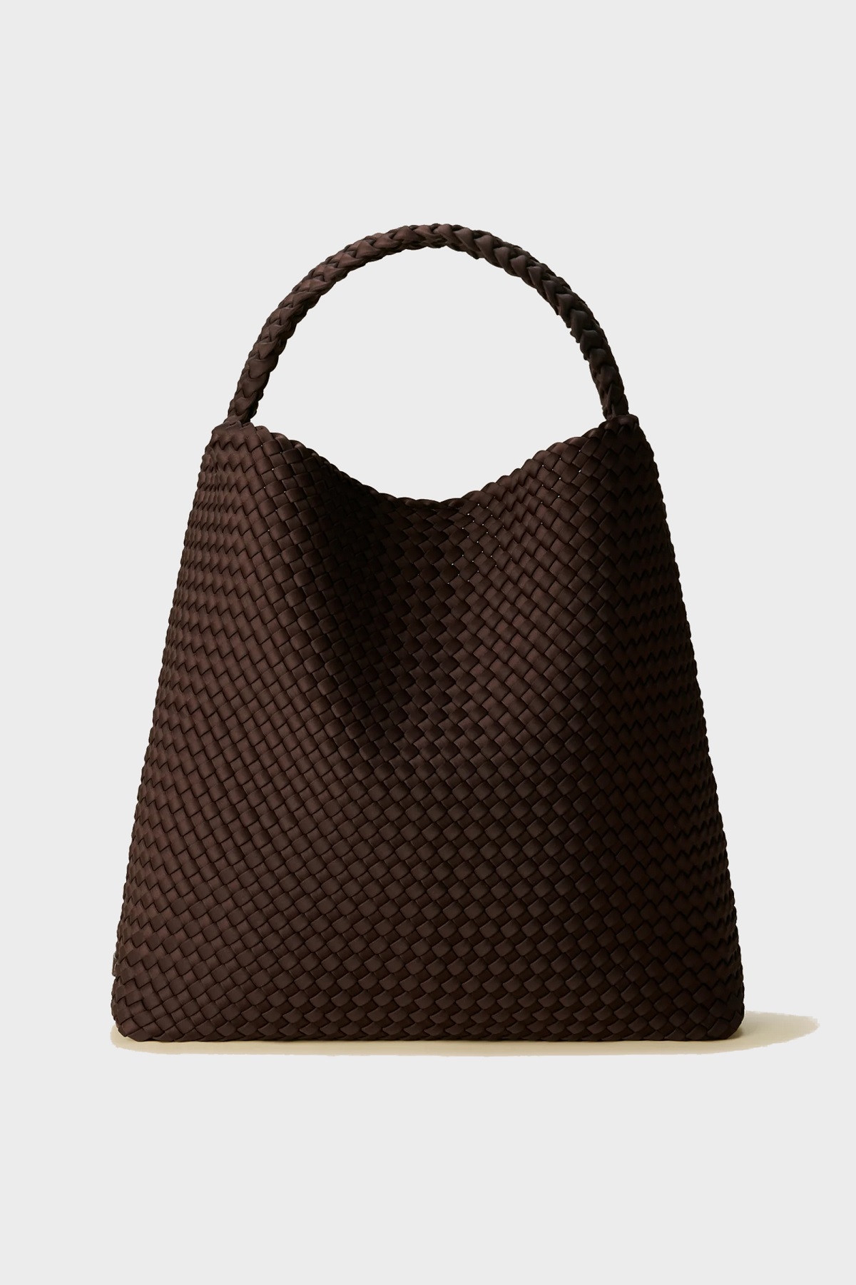 NAGHEDI Handwoven Large Nomad Hobo Bag in Chocolate