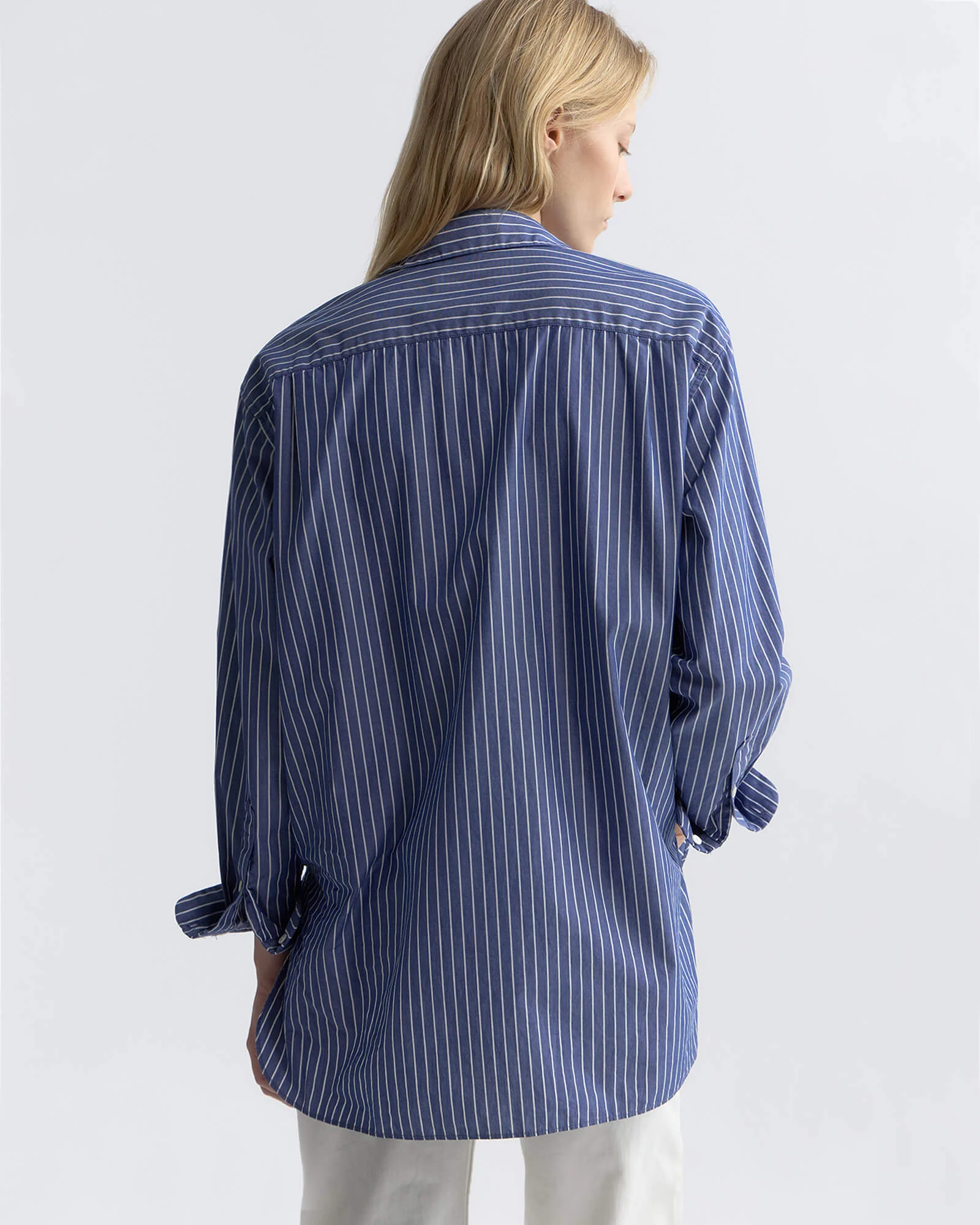 NILI LOTAN Striped Yorke Shirt Blue L