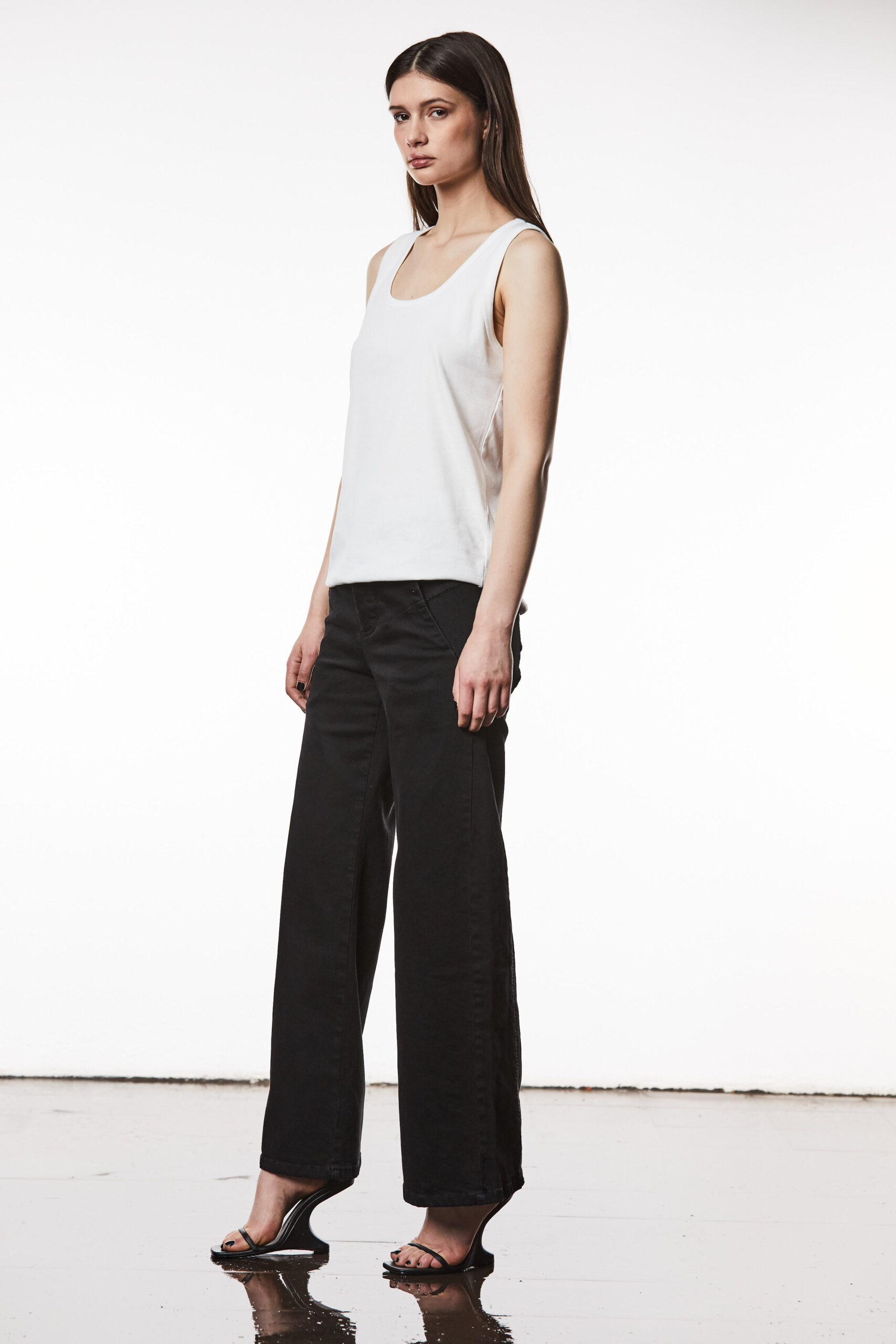 THOM KROM Rib Tank Top in Off White THOM KROM Rib Tank Top in Off White